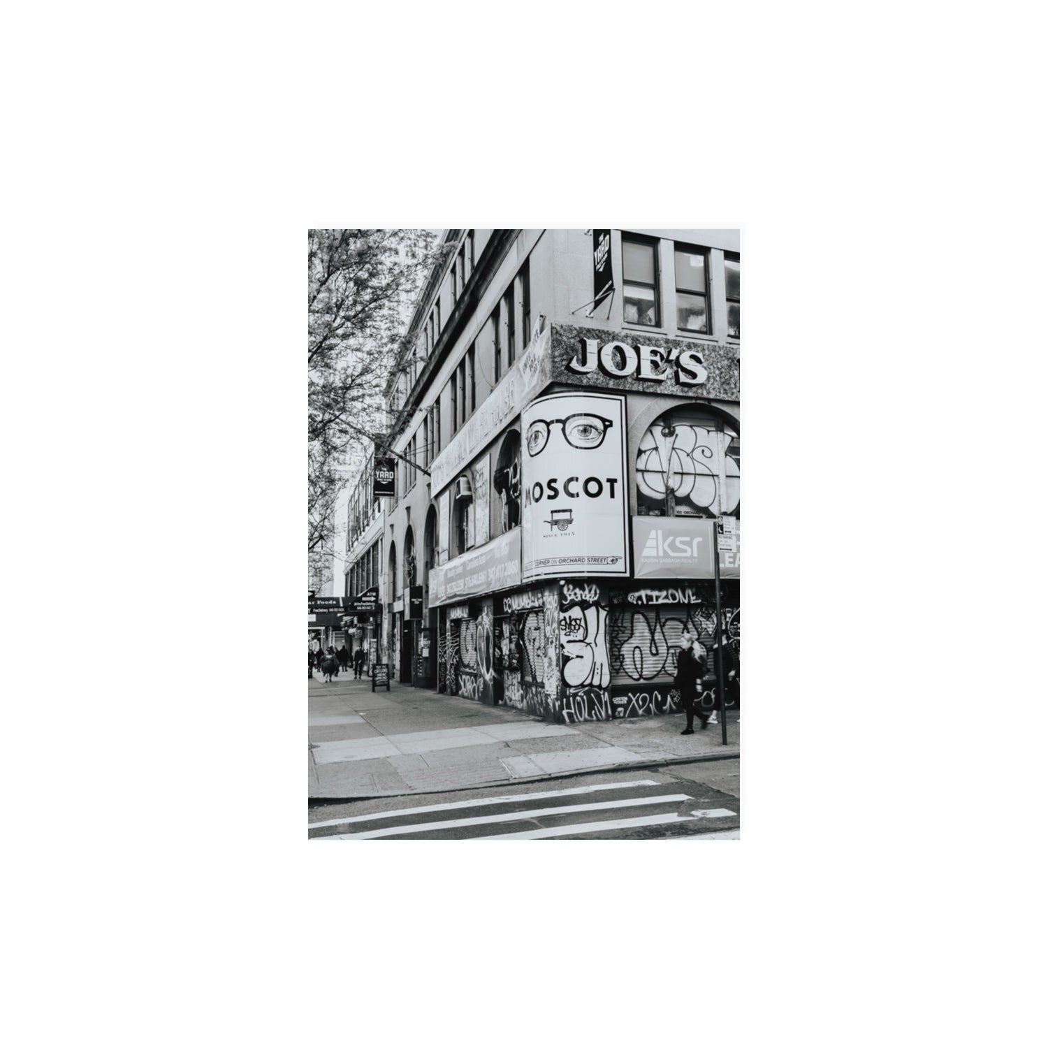 Lower East Side Murals New York NYC Black & White wall art A3, 42 x 29.7 cm unframed fine art print