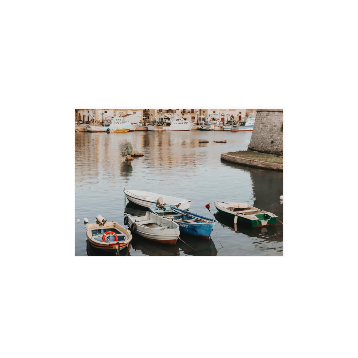 Cinque Barche Puglia Gallipoli Italian art print A3, 42 x 29.7 cm unframed fine art print