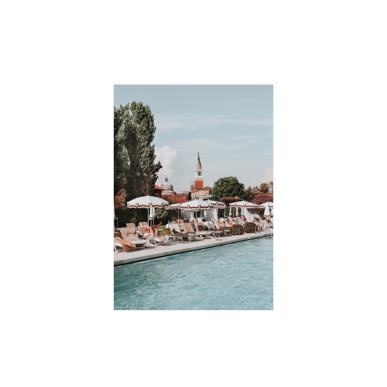 Poolside Perch Venice Italian wall art A3, 42 x 29.7 cm unframed fine art print