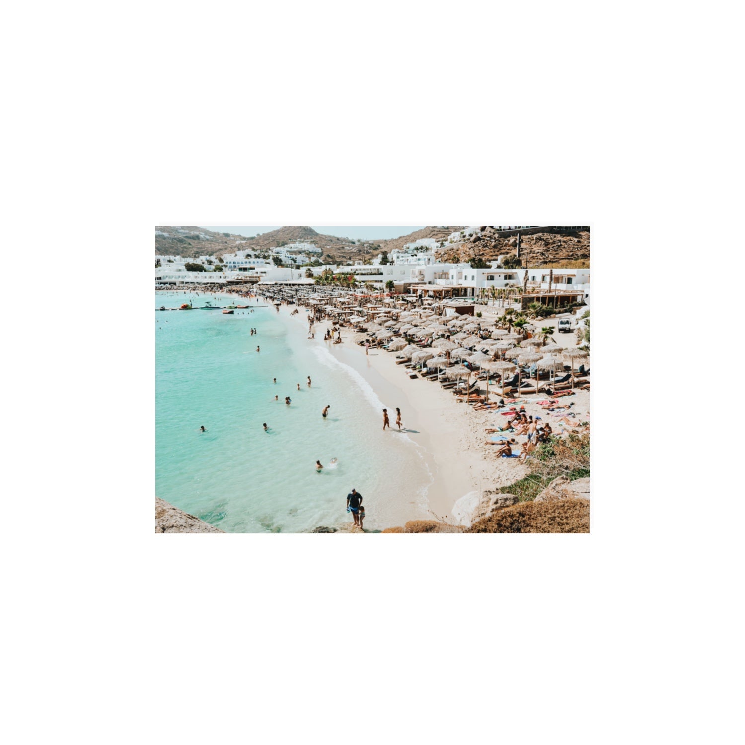 Aquaholic Mykonos Greek island wall art A3, 42 x 29.7 cm unframed fine art print