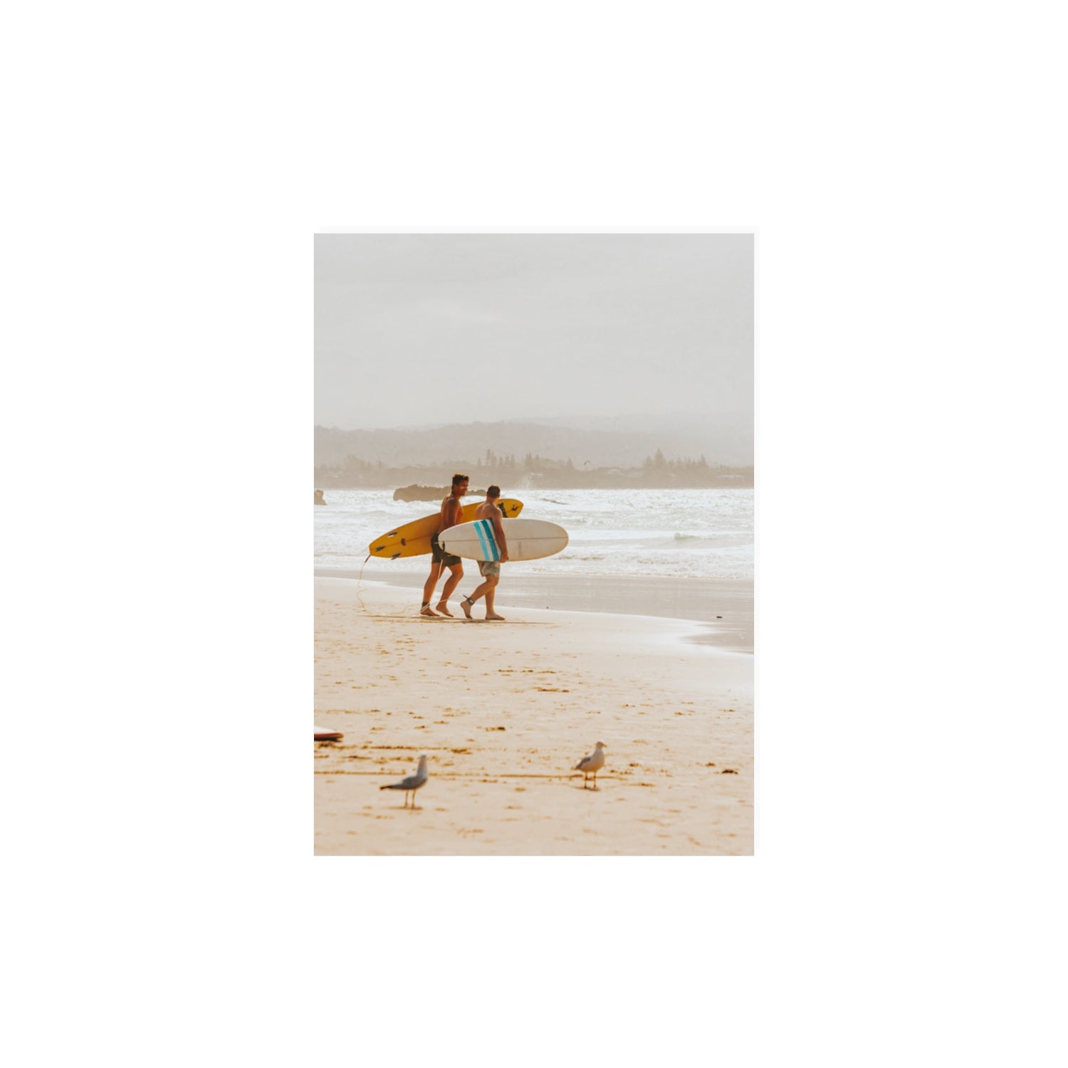 Shane & Benji Byron Bay Surf coastal wall art A3, 42 x 29.7 cm unframed fine art print