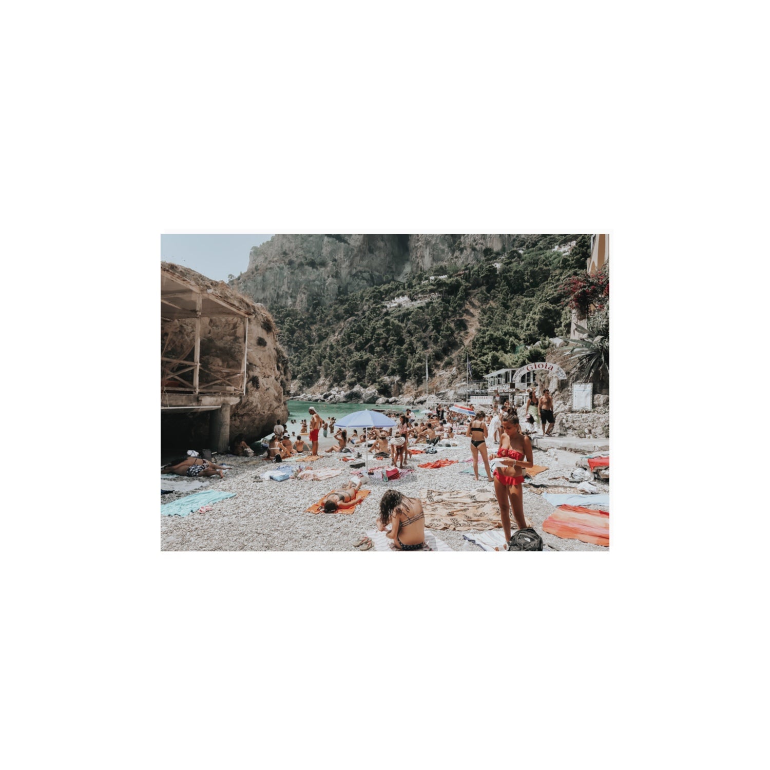 Spiaggia Da Gioia Capri beach coastal wall art A3, 42 x 29.7 cm unframed fine art print