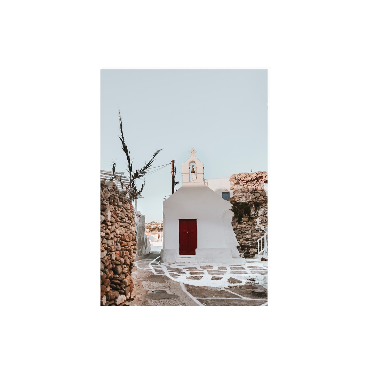 Little Chapel Mykonos Greek island wall art A2, 59.4 x 42 cm unframed fine art print