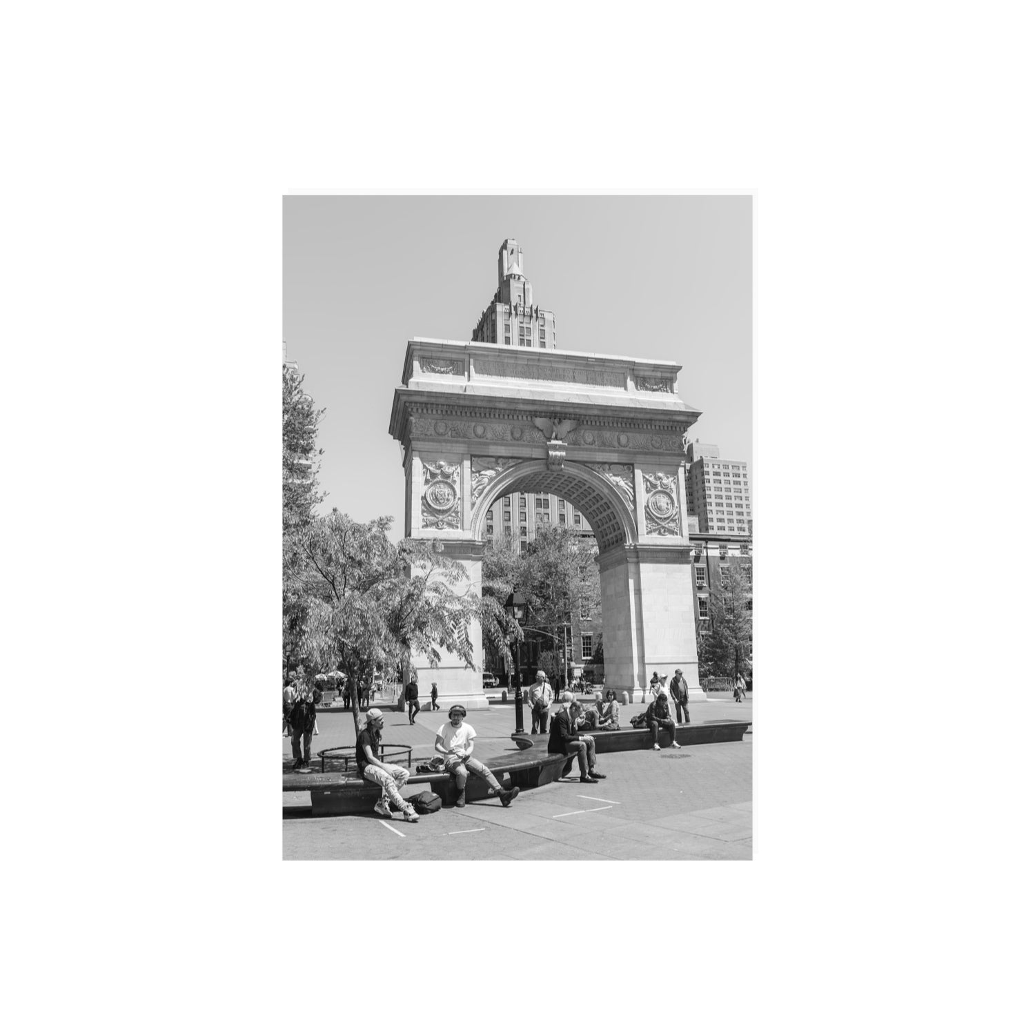 City Picnic New York NYC Black & White wall art A2, 59.4 x 42 cm unframed fine art print