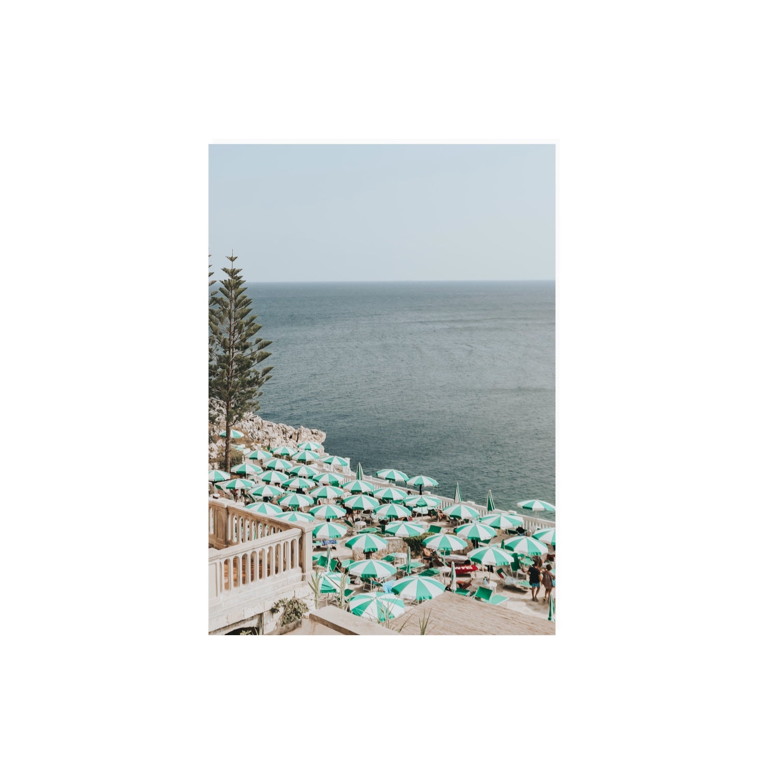 Sun-drenched Stripes Puglia beach coastal wall art A2, 59.4 x 42 cm unframed fine art print