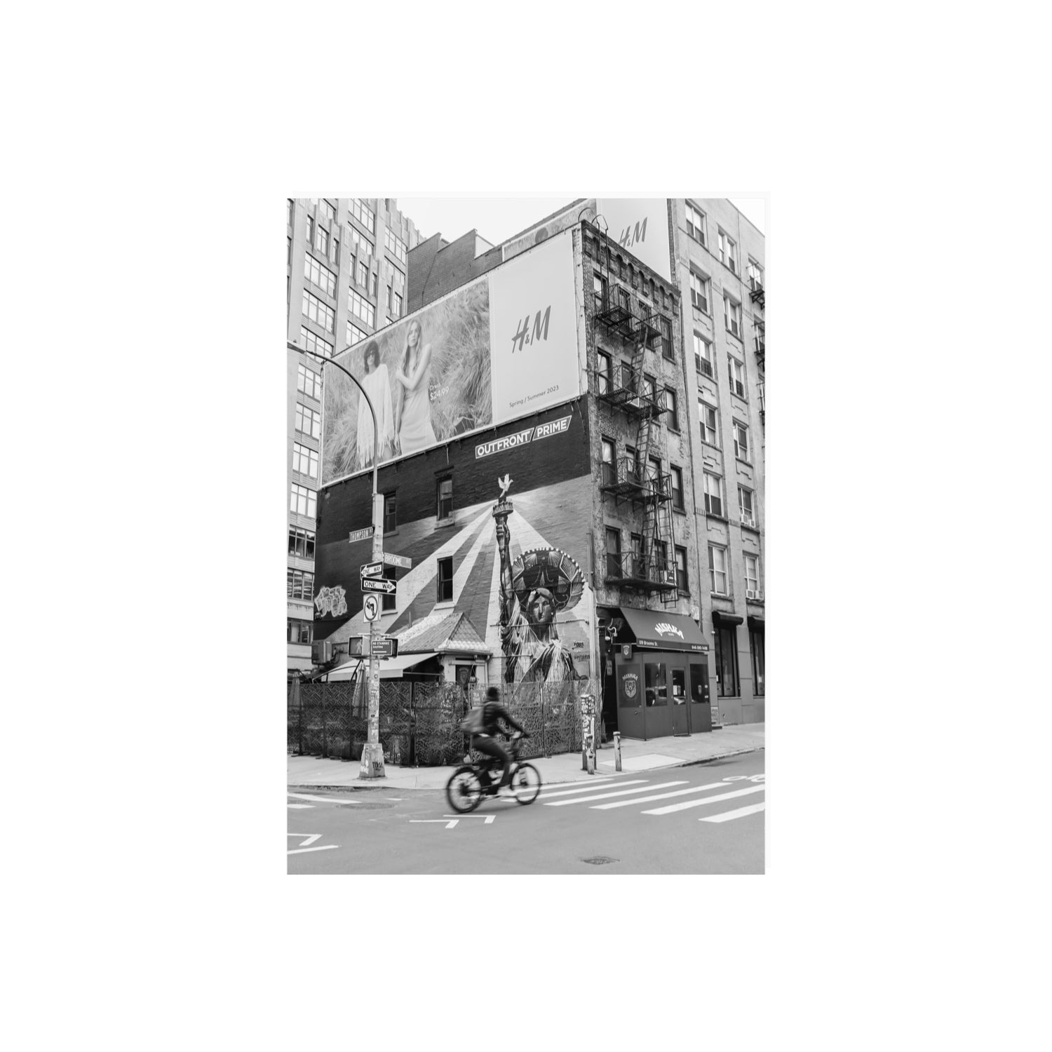 Shadows Of Liberty New York NYC Black & White wall art A2, 59.4 x 42 cm unframed fine art print