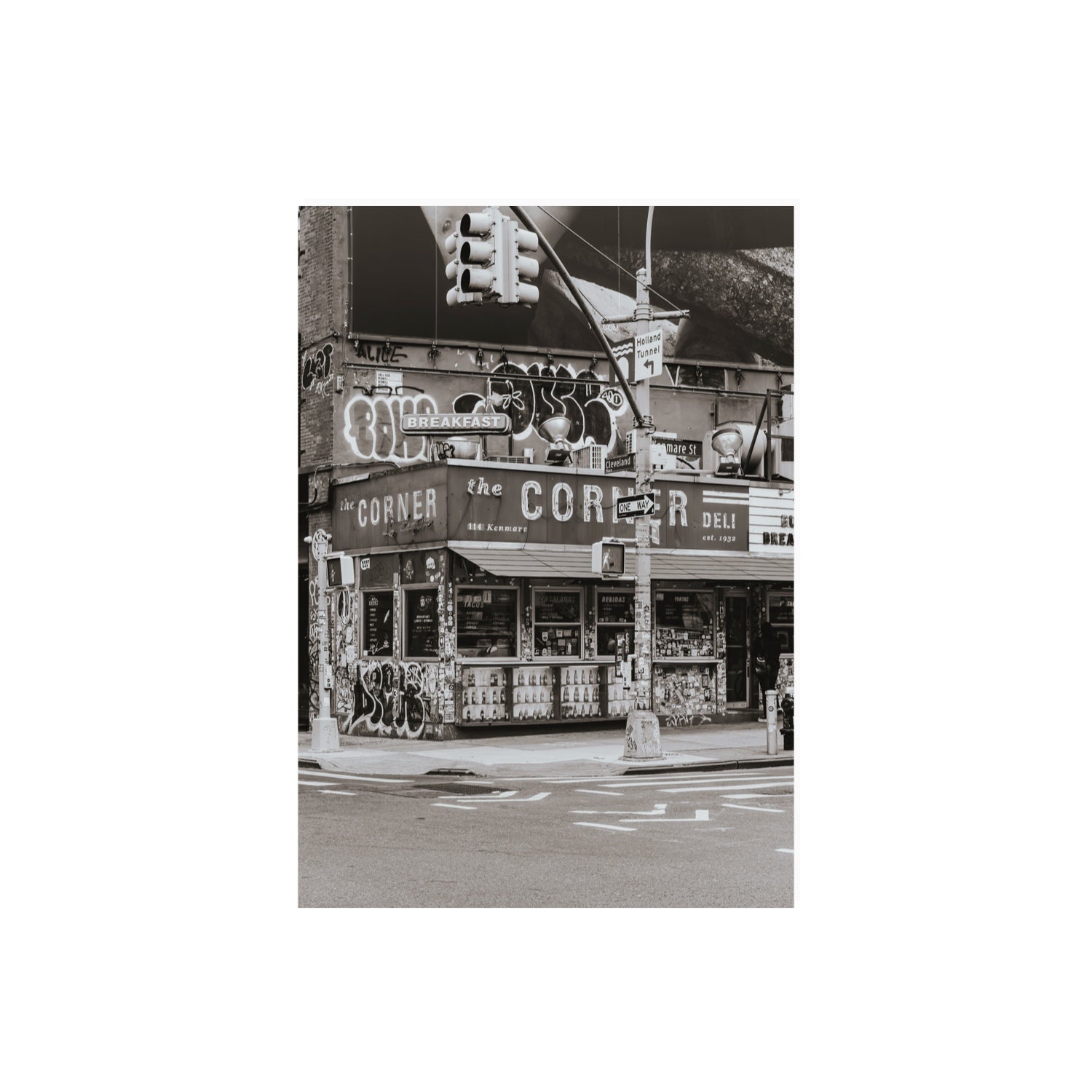 Soho Deli New York NYC Black & White wall art A2, 59.4 x 42 cm unframed fine art print