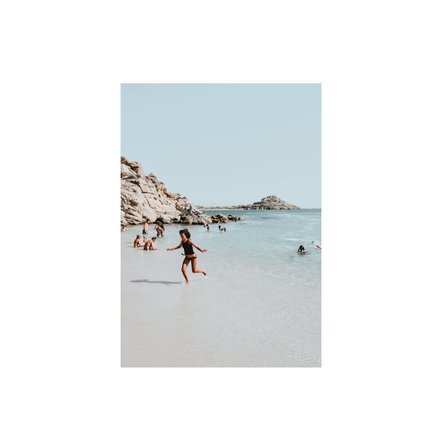 Skipping Angel Mykonos Greek island decor wall art A2, 59.4 x 42 cm unframed fine art print