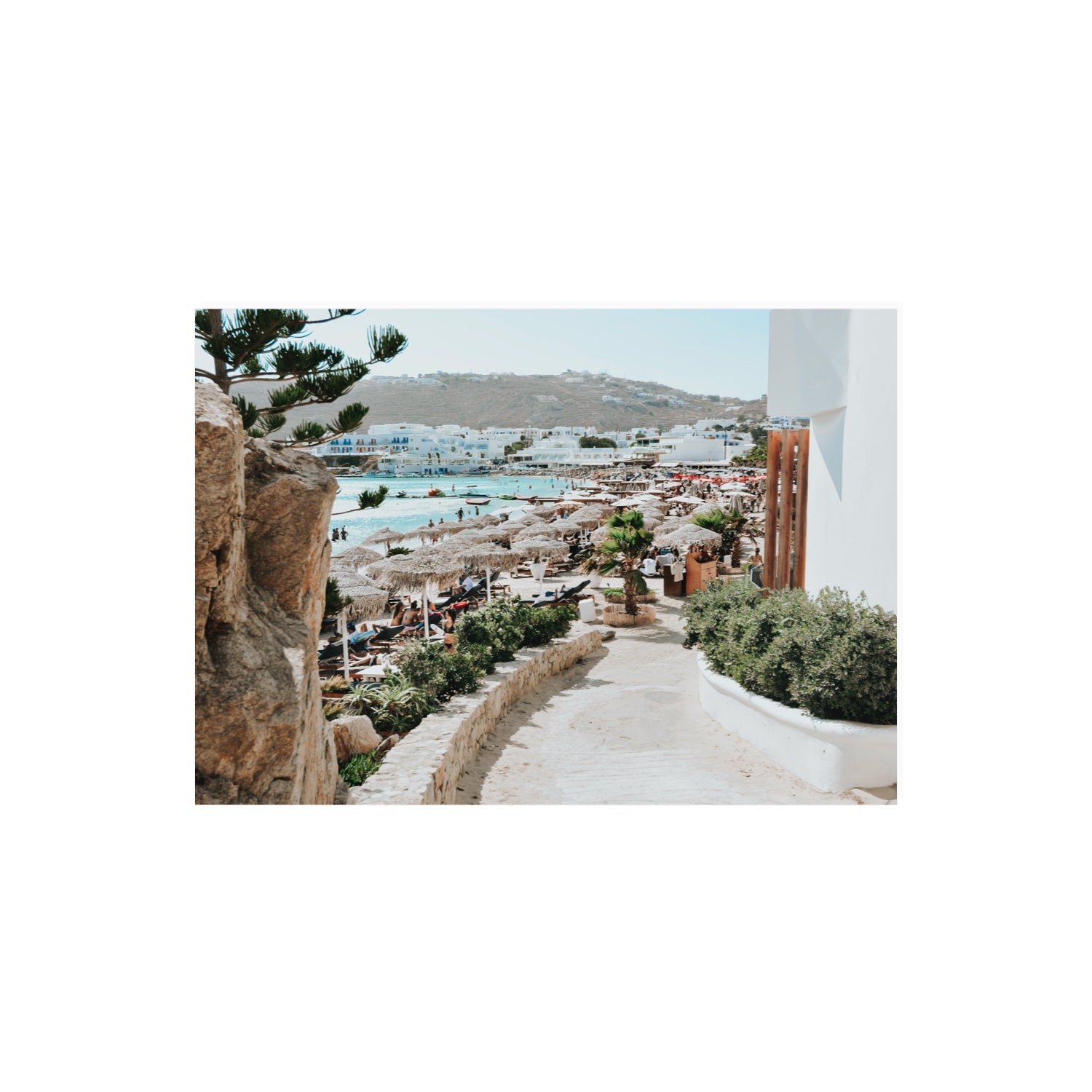 Kalimera Mykonos Greek island wall art A2, 59.4 x 42 cm unframed fine art print