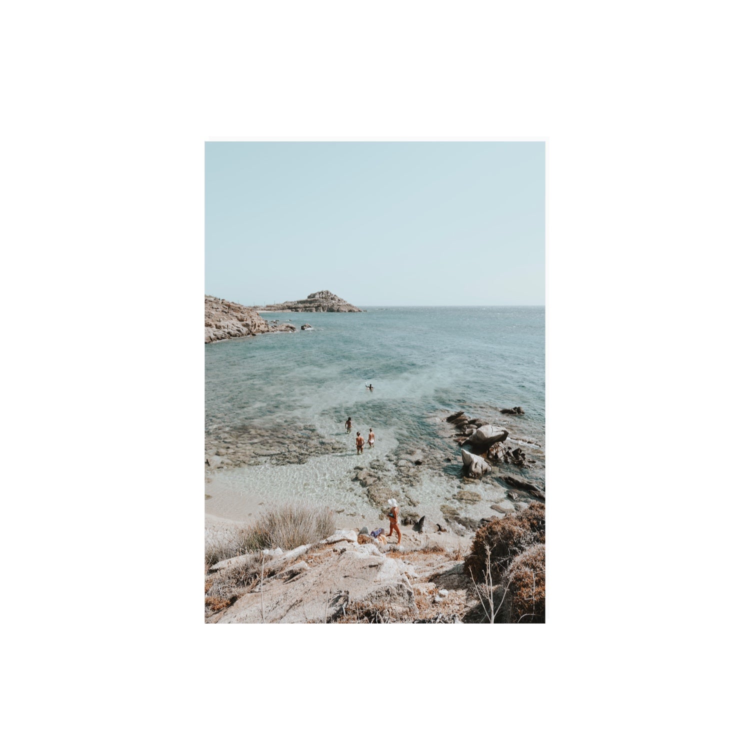 Explorers Mykonos Greek island wall art A2, 59.4 x 42 cm unframed fine art print