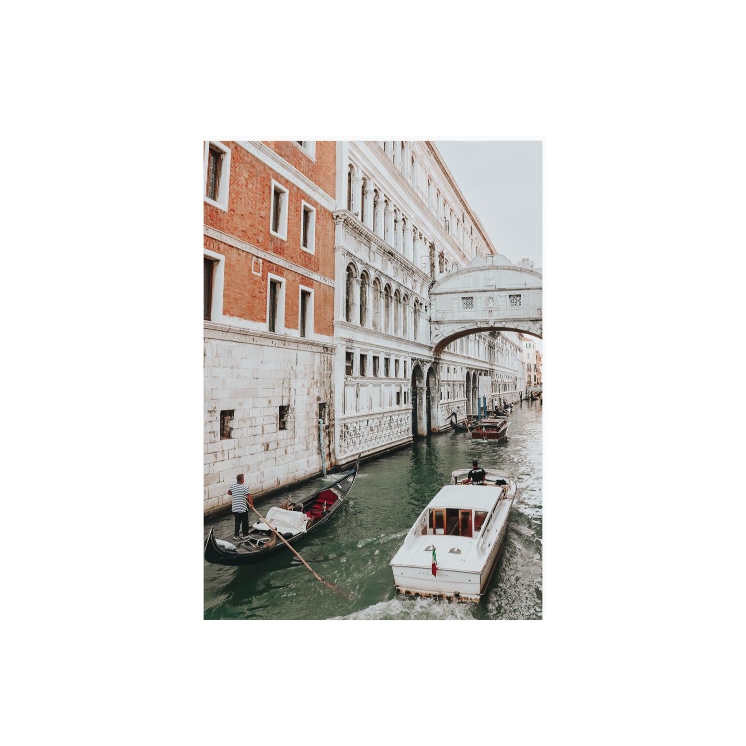 Under the Bridge Venice Gondola Italian wall art A2, 59.4 x 42 cm unframed fine art print