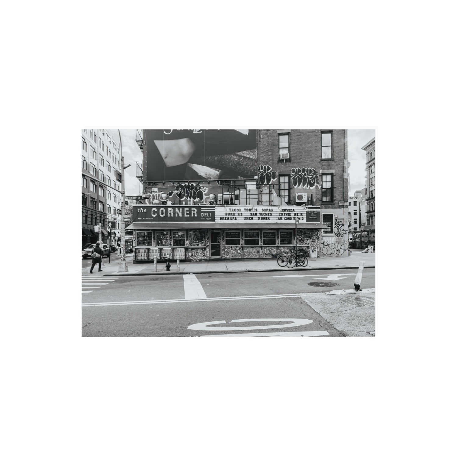 Kenmare Street New York NYC Black & White wall art A2, 59.4 x 42 cm unframed fine art print