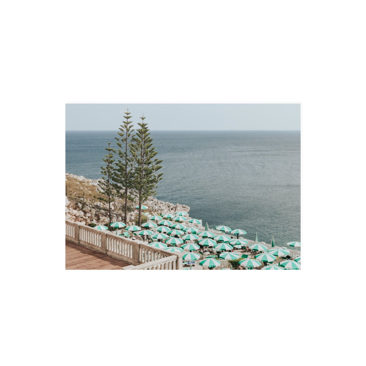 Azure Horizon Puglia beach coastal wall art A2, 59.4 x 42 cm unframed fine art print