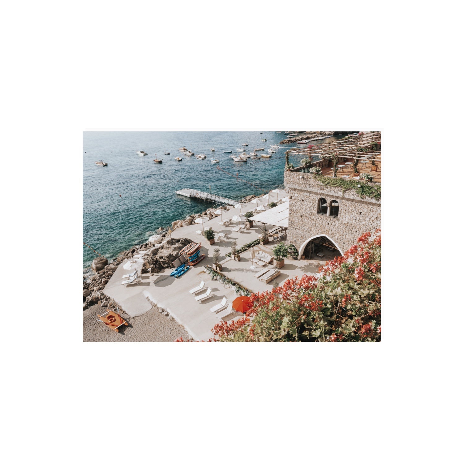 Floral Fortress fine art print, Amalfi, Italy, A2 · 59.4 x 42 cm, Unframed, Fine Art Print
