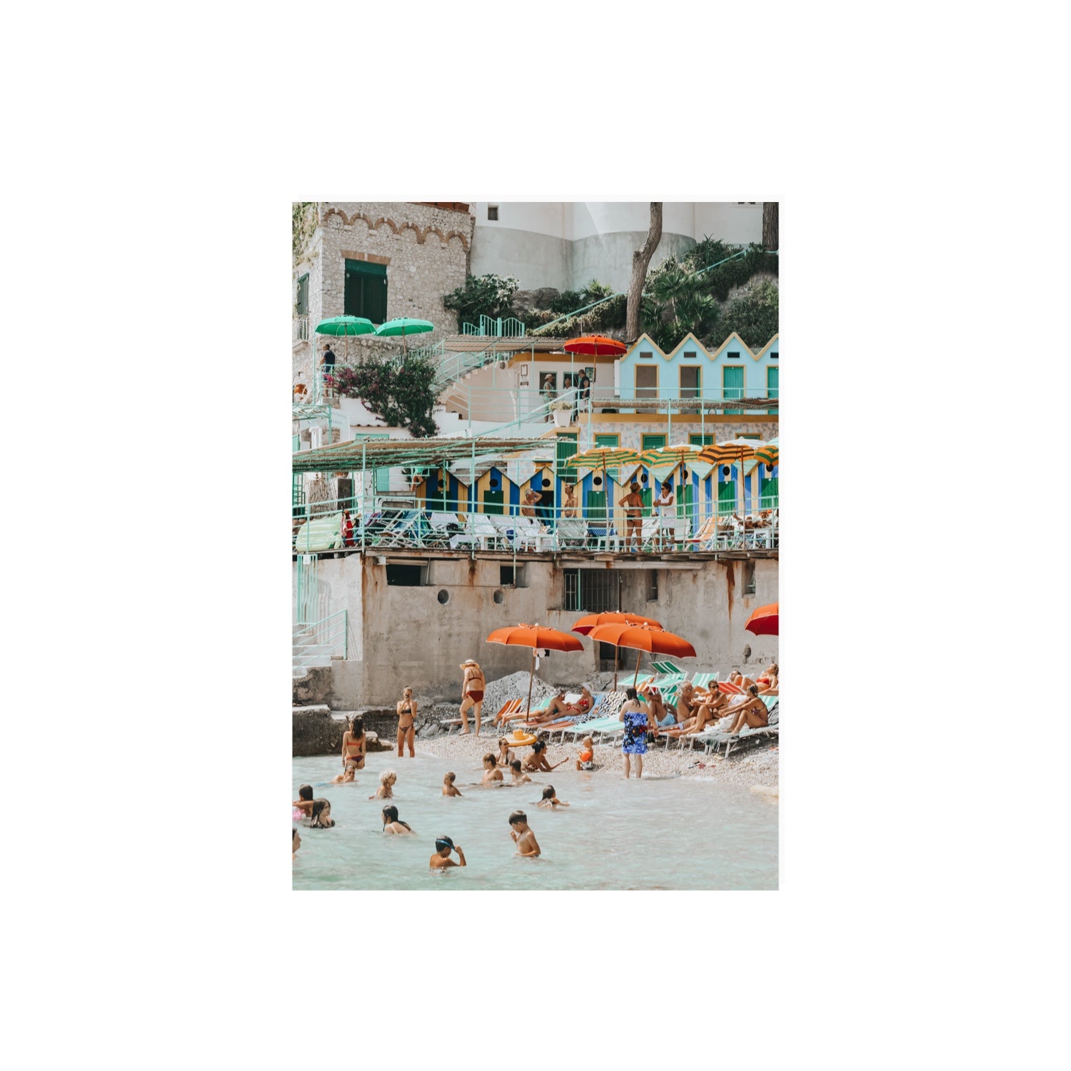 Kaleidoscope Capri coastal Mediterranean wall art A2, 59.4 x 42 cm unframed fine art print