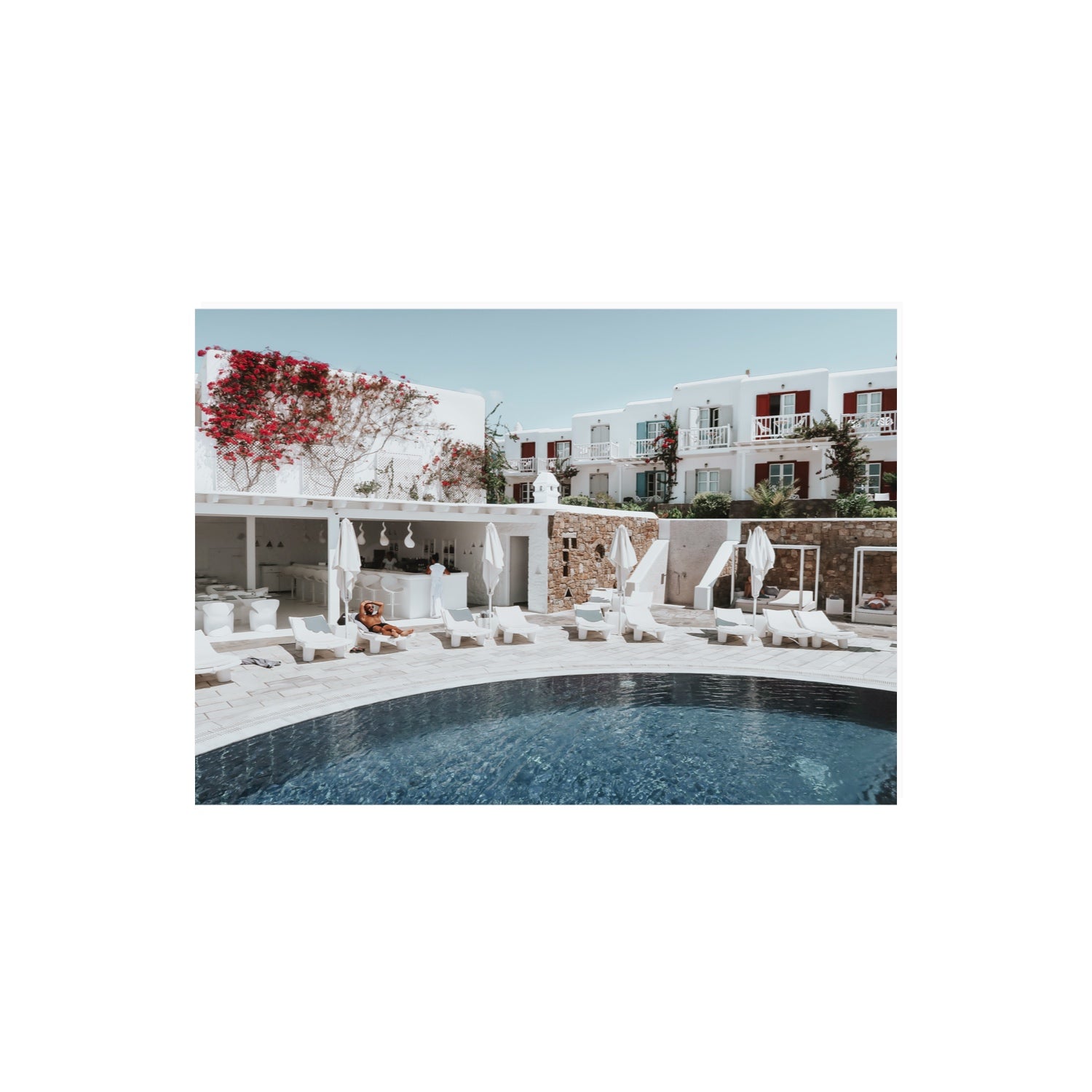 Got The First Lounge Mykonos Greek island wall art A2, 59.4 x 42 cm unframed fine art print