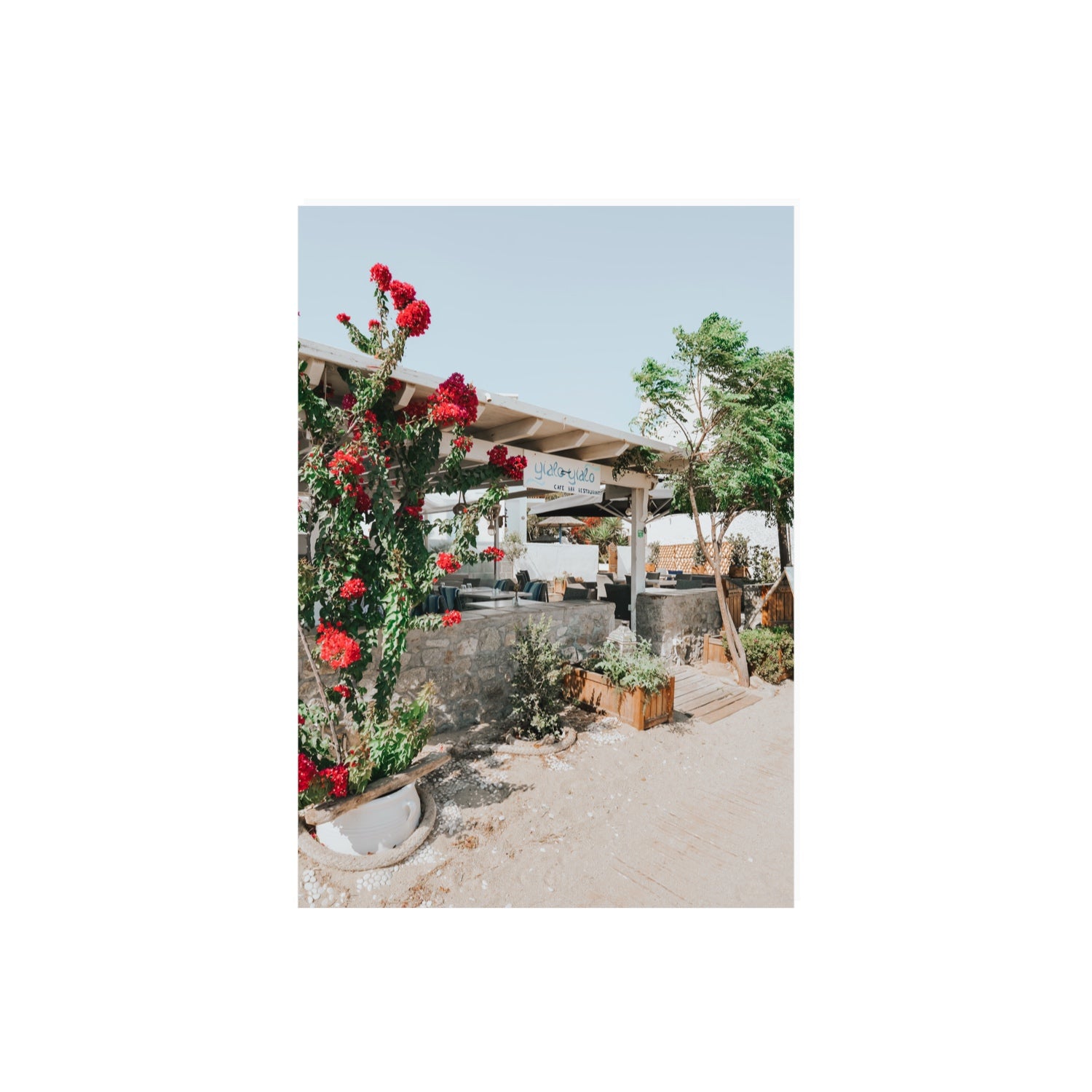 Yialo Yialo Mykonos Greek island coastal wall art A2, 59.4 x 42 cm unframed fine art print