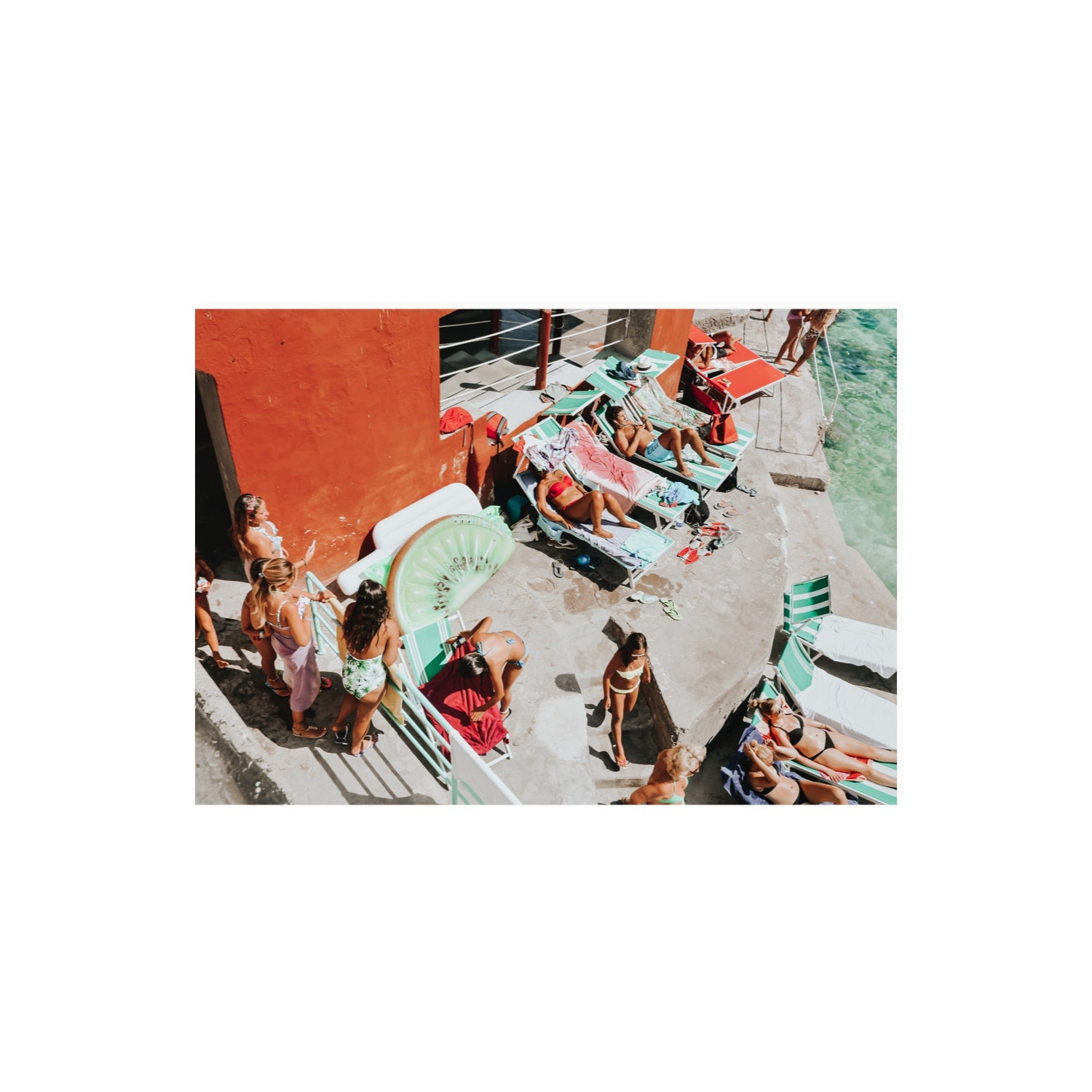 Italianita Capri beach Mediterranean wall art A2, 59.4 x 42 cm unframed fine art print