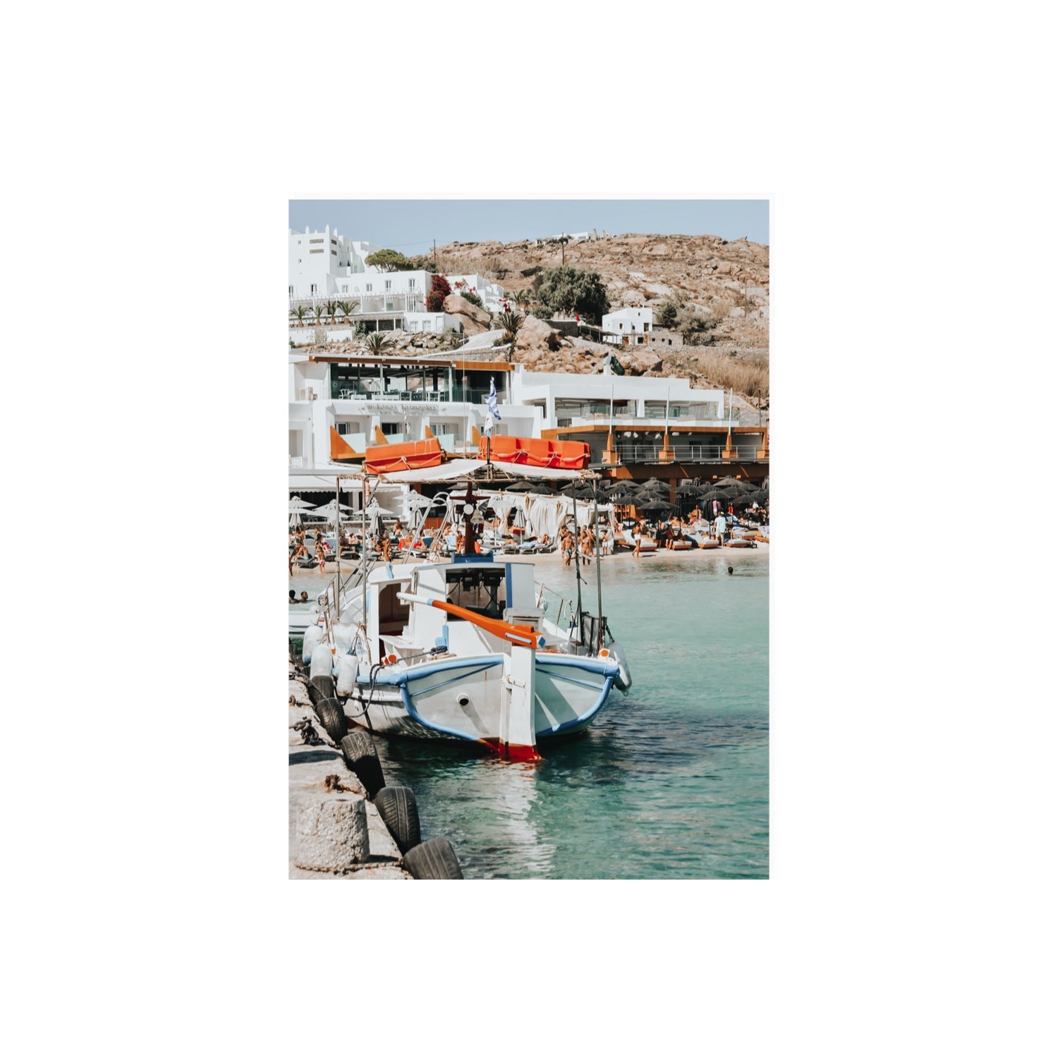 Travel In Style Mykonos Greek island wall art A2, 59.4 x 42 cm unframed fine art print