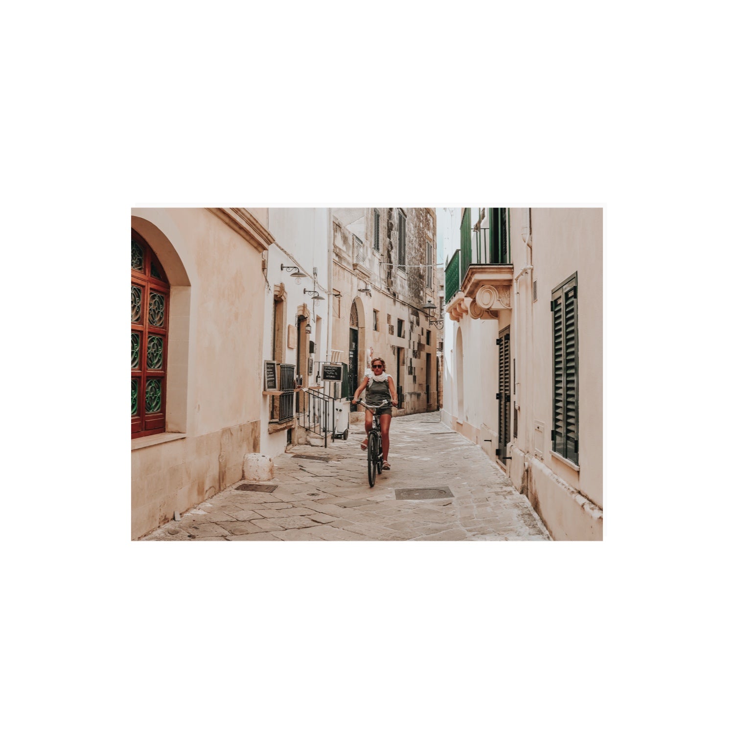 La Donna In Bicicletta Puglia Wall Italian fine art print A2, 59.4 x 42 cm unframed fine art print
