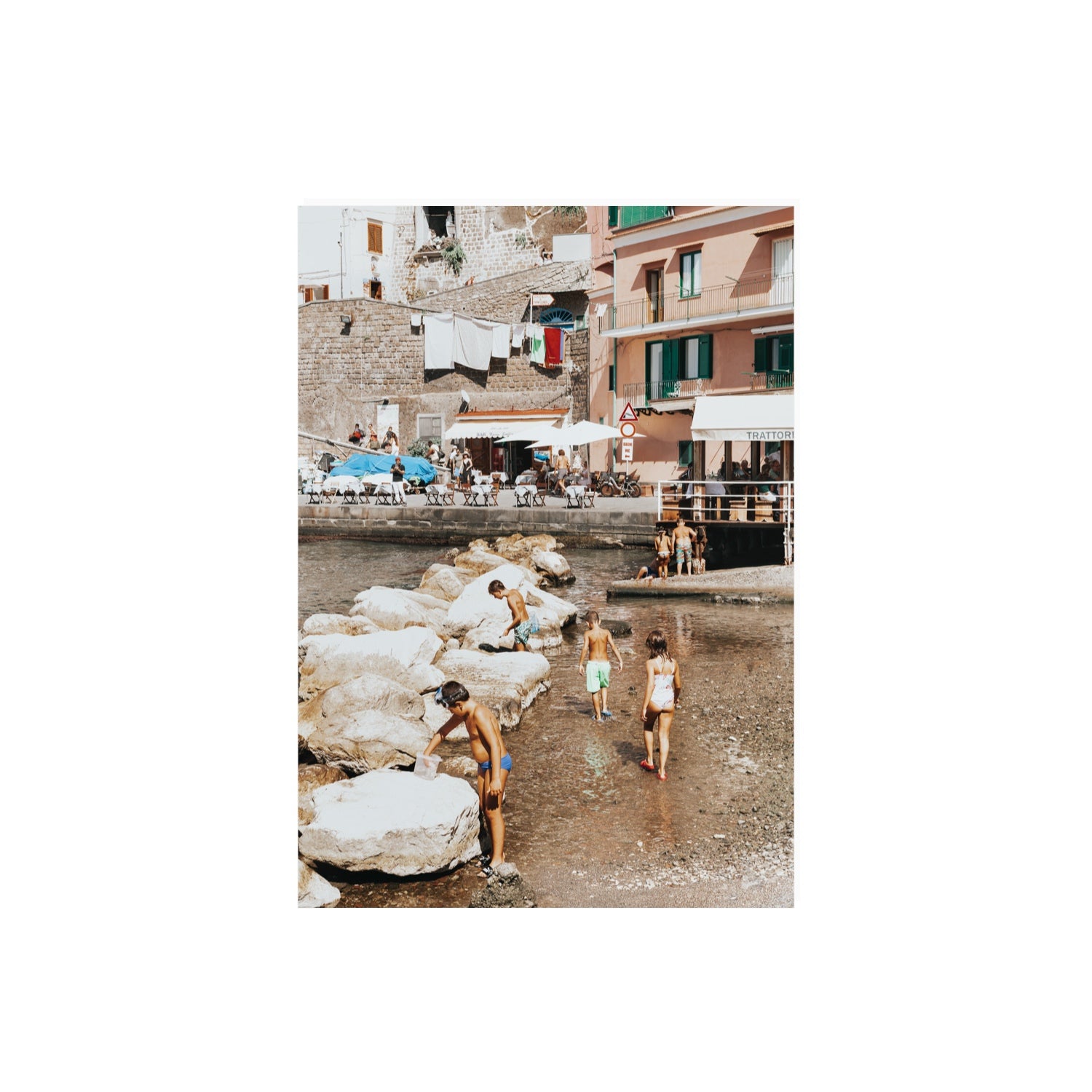 The Beachcombers Sorrento beach coastal wall art A2, 59.4 x 42 cm unframed fine art print