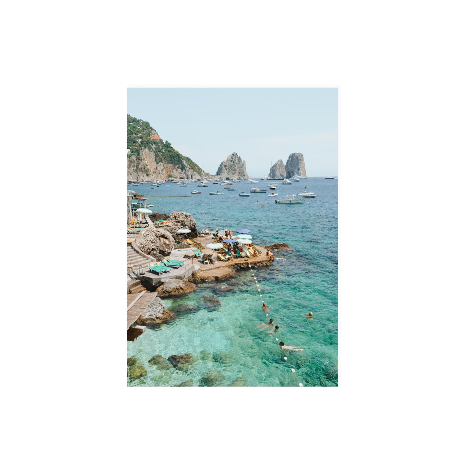 Summertime Blues Capri Mediterranean wall art A2, 59.4 x 42 cm unframed fine art print