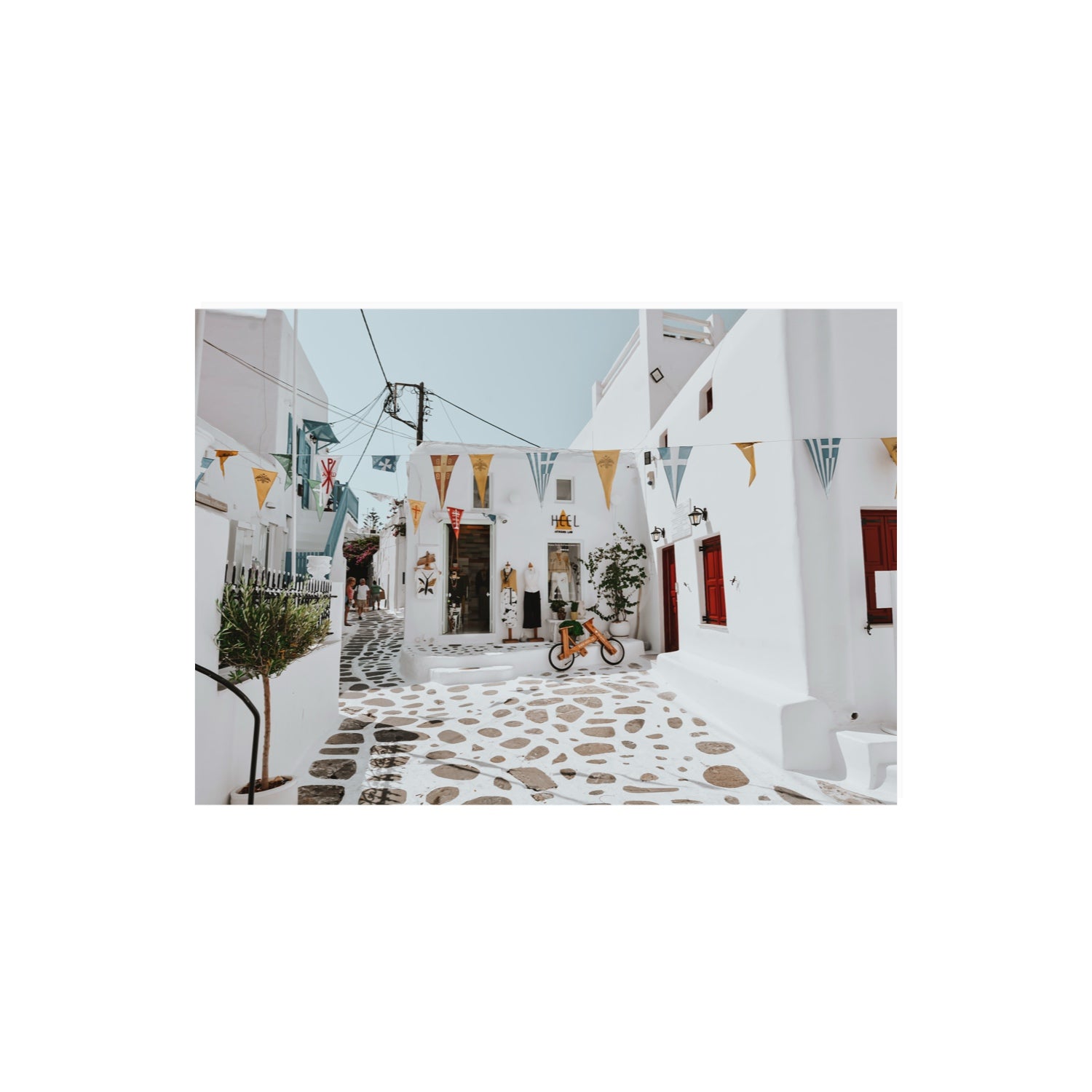 Cruising The Streets Mykonos Greek island wall art A2, 59.4 x 42 cm unframed fine art print