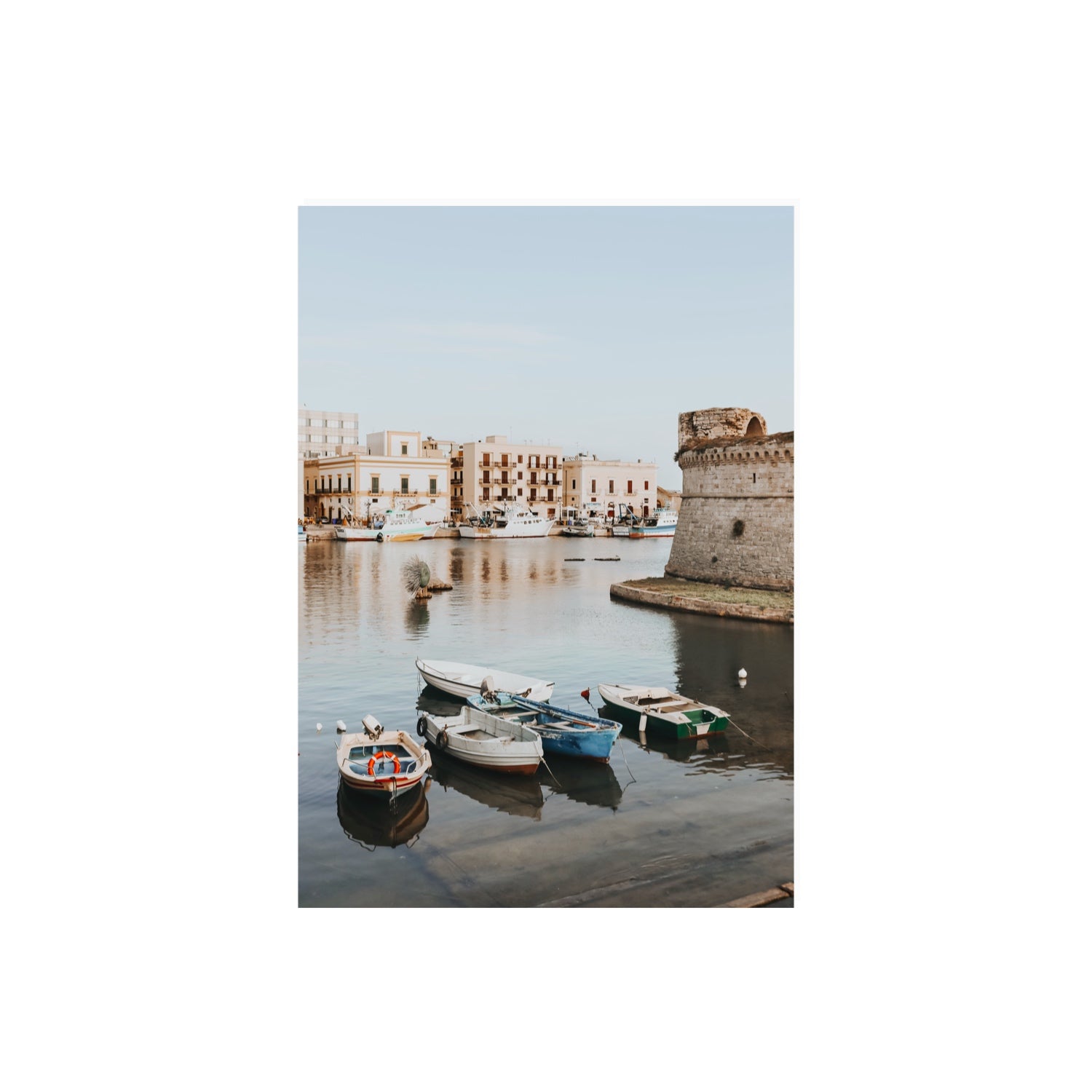 Gallipoli Harbour Puglia coastal wall art A2, 59.4 x 42 cm unframed fine art print