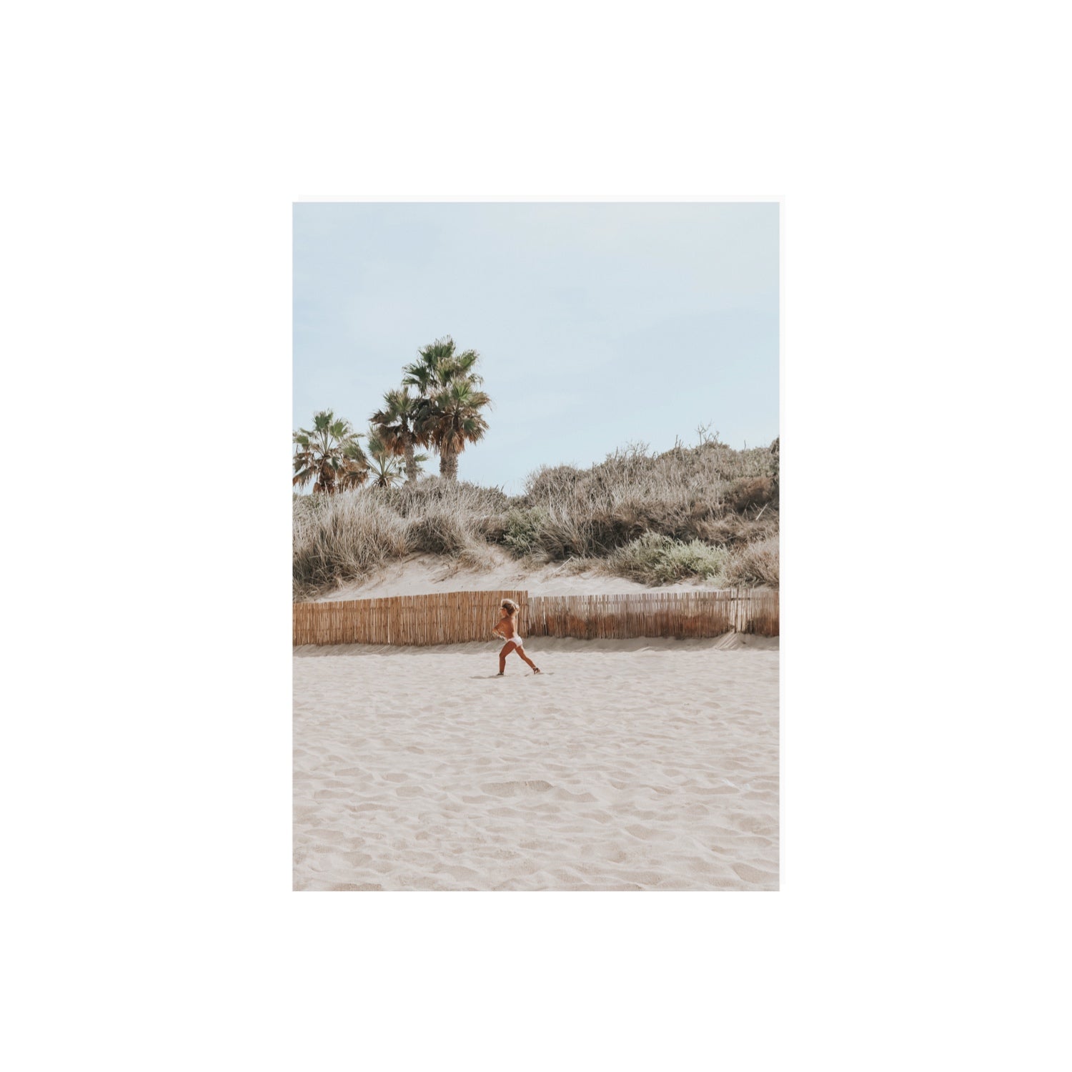 Joyful Sprint Puglia beach coastal fine art print A2, 59.4 x 42 cm unframed fine art print