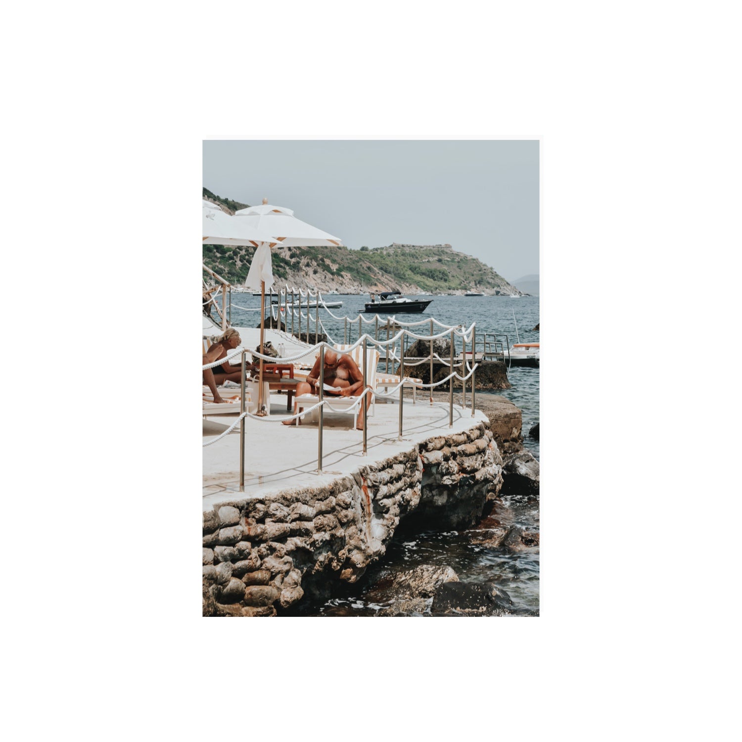 Nonno e Nonna Tuscany coastal Italian wall art A2, 59.4 x 42 cm unframed fine art print