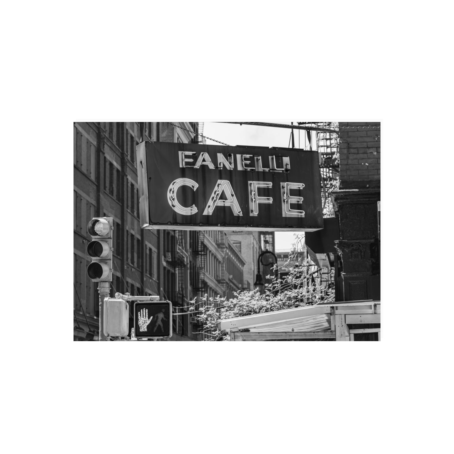 Soho Neon New York NYC Black & White wall art 70 x 50 cm unframed fine art print