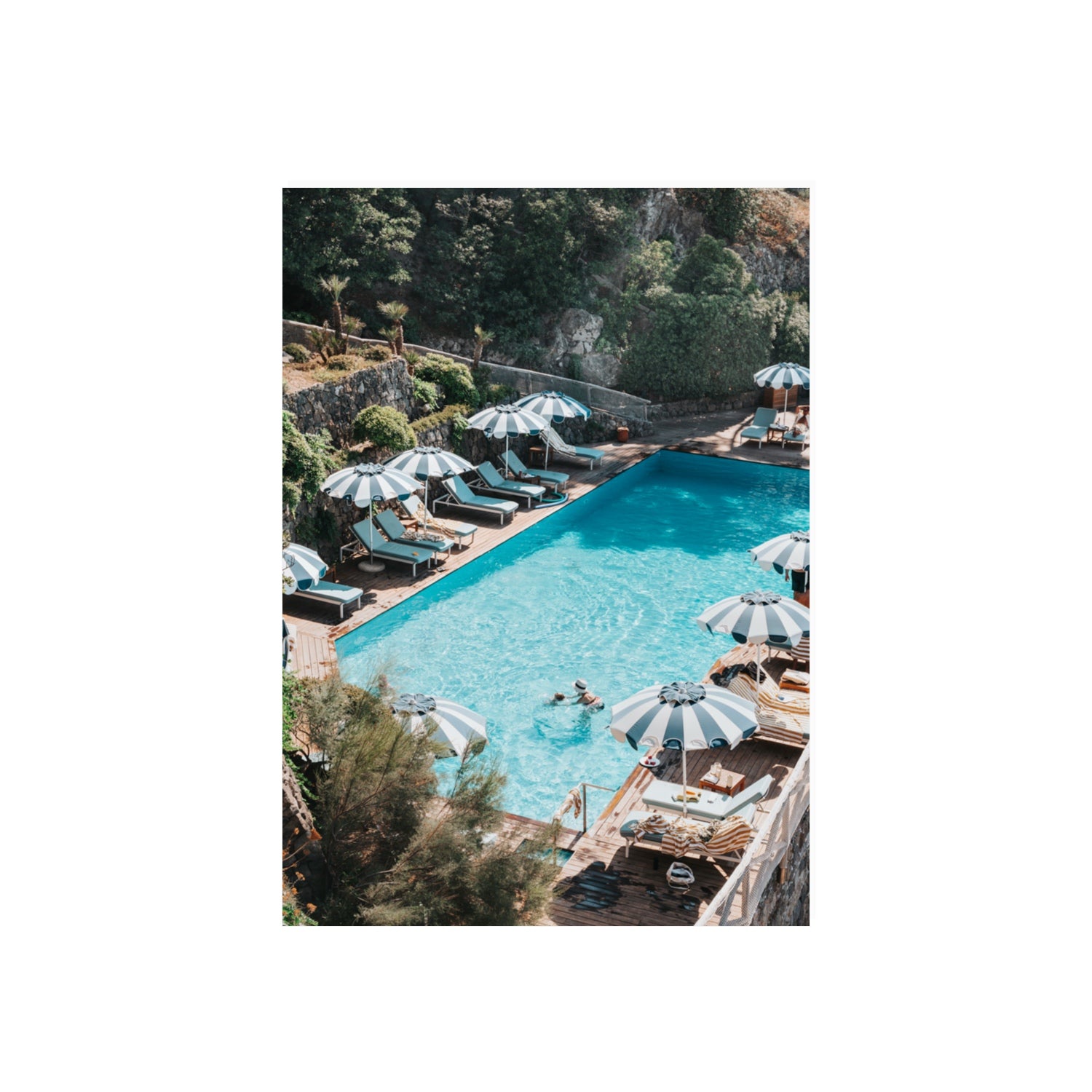 Poolside Paradise fine art print, Ischia, Italy, 70 x 50 cm, Unframed, Fine Art Print