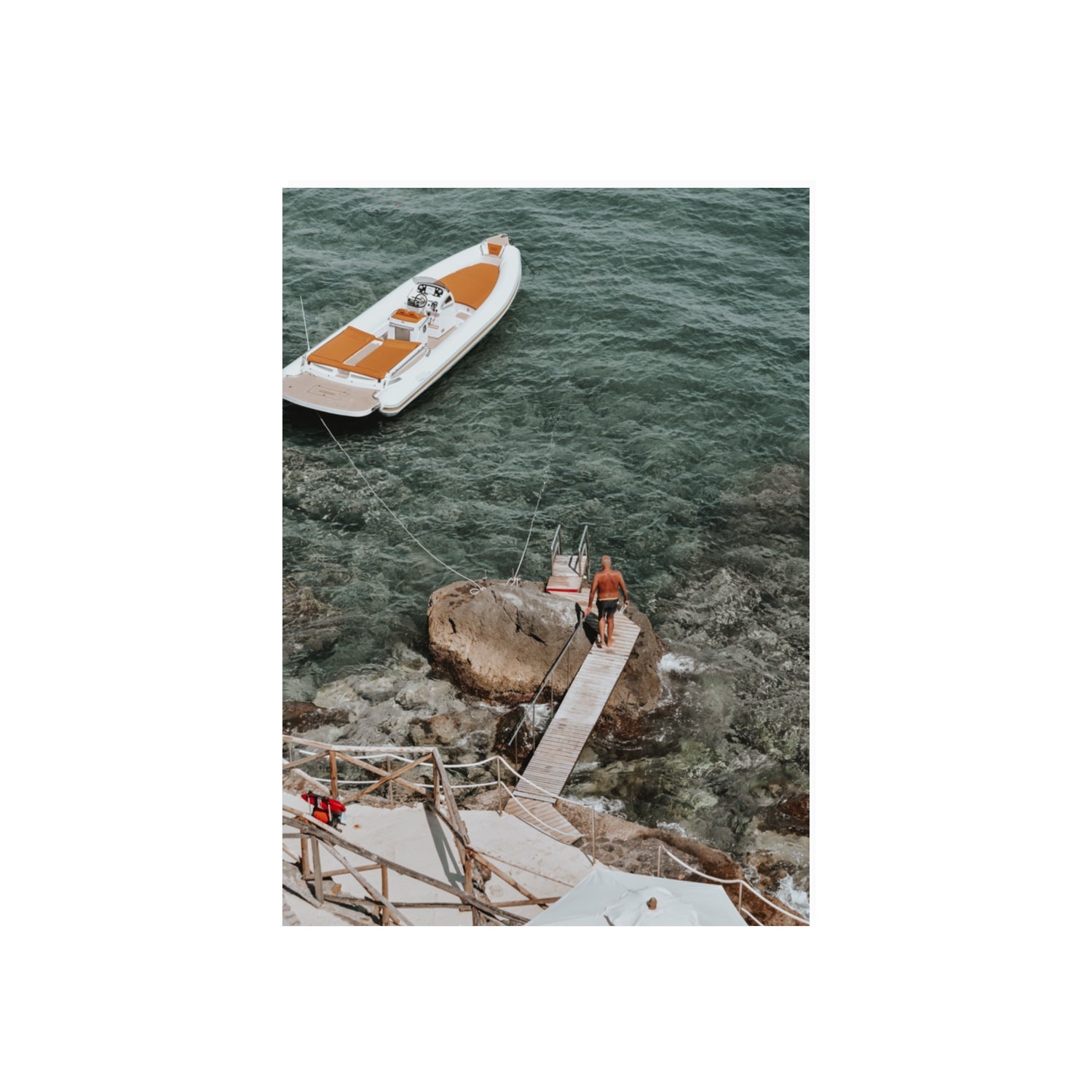 Secret Cove Tuscany coastal Italian wall art 70 x 50 cm unframed fine art print