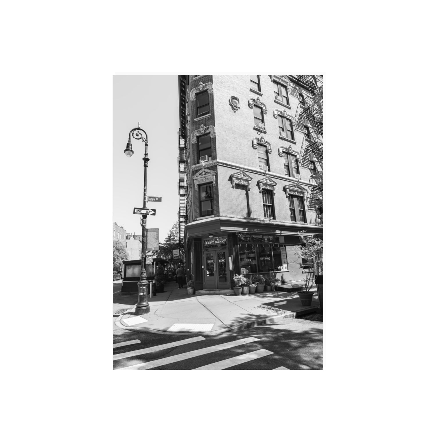 Parisian On Perry New York NYC Black & White wall art 70 x 50 cm unframed fine art print
