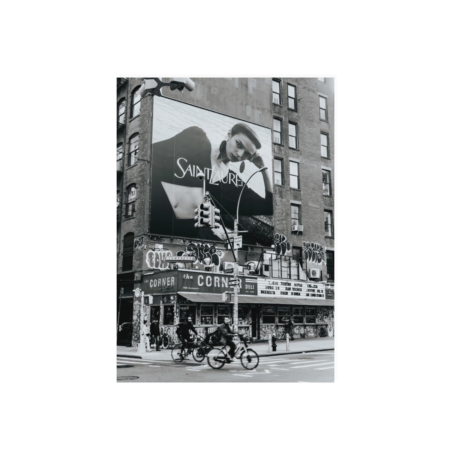 Runway To Rooftops New York NYC Black & White wall art 70 x 50 cm unframed fine art print