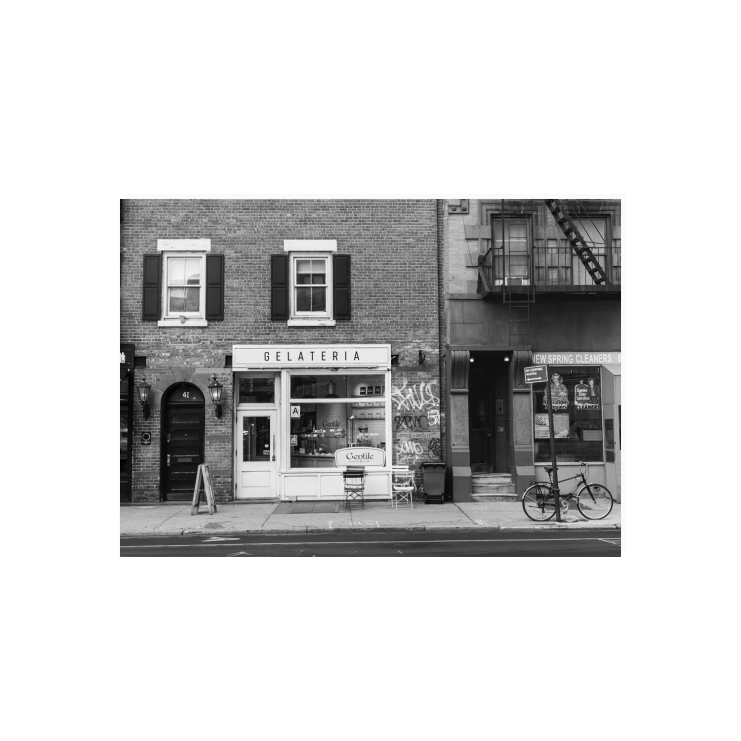 West Village Dolcezza New York NYC Black & White wall art 70 x 50 cm unframed fine art print