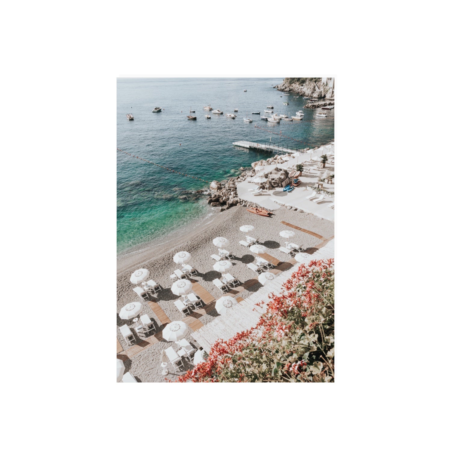 Tranquil Oasis Amalfi coastal wall art 70 x 50 cm unframed fine art print