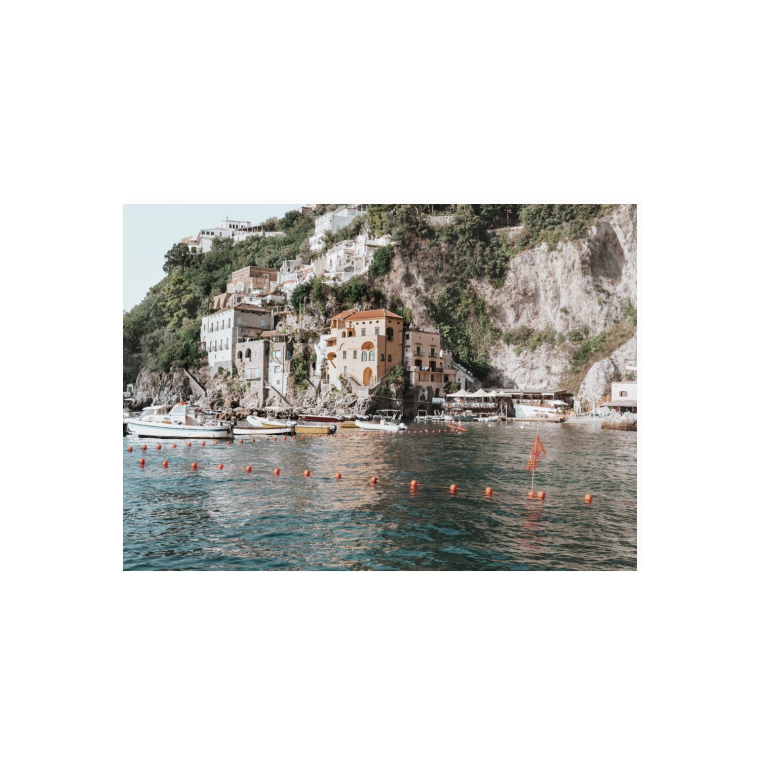 Amalfi Villas fine art print, Amalfi, Italy, coastal scenes artwork, 70 x 50 cm, Unframed, Fine Art Print