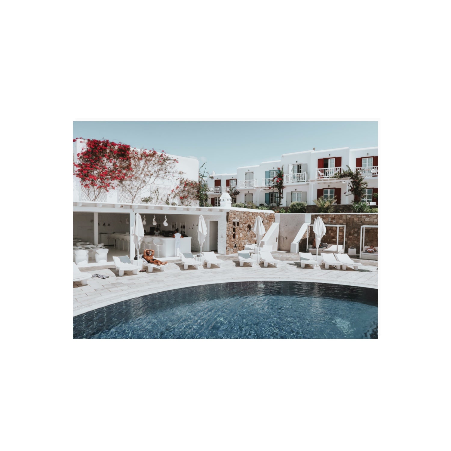 Got The First Lounge Mykonos Greek island wall art 70 x 50 cm unframed fine art print
