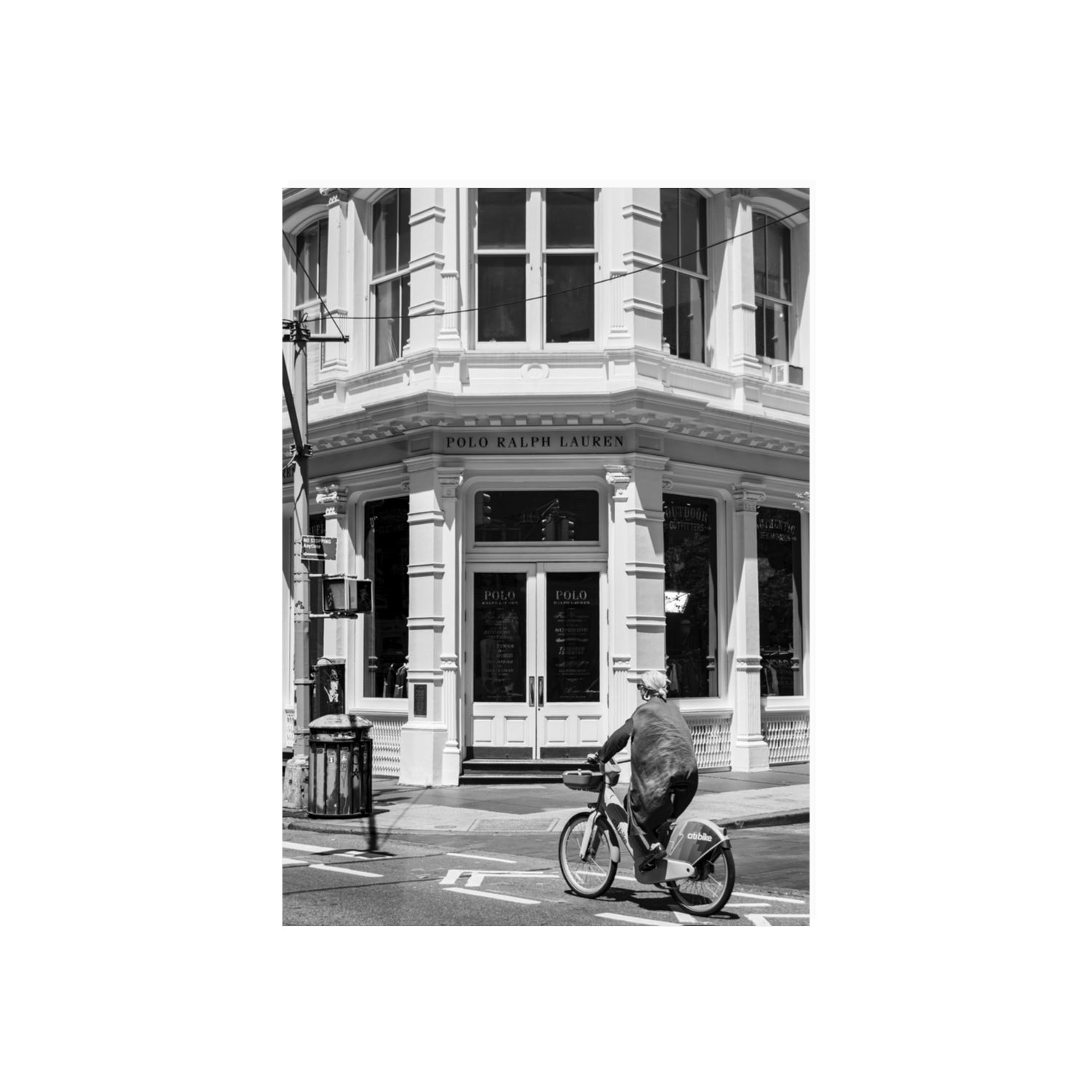 Downtown Rider New York NYC Black & White wall art 70 x 50 cm unframed fine art print