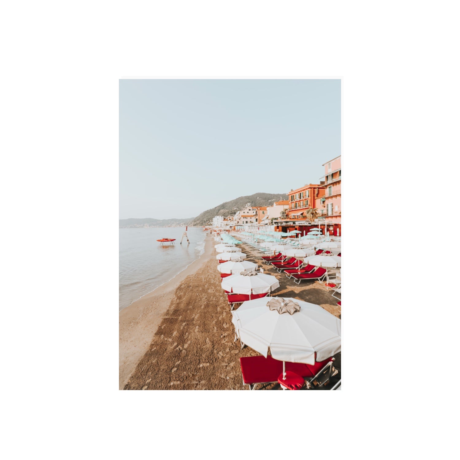 Italian Riviera fine art print, Alassio, Italy, coastal scenes artwork, 70 x 50 cm, Unframed, Fine Art Print