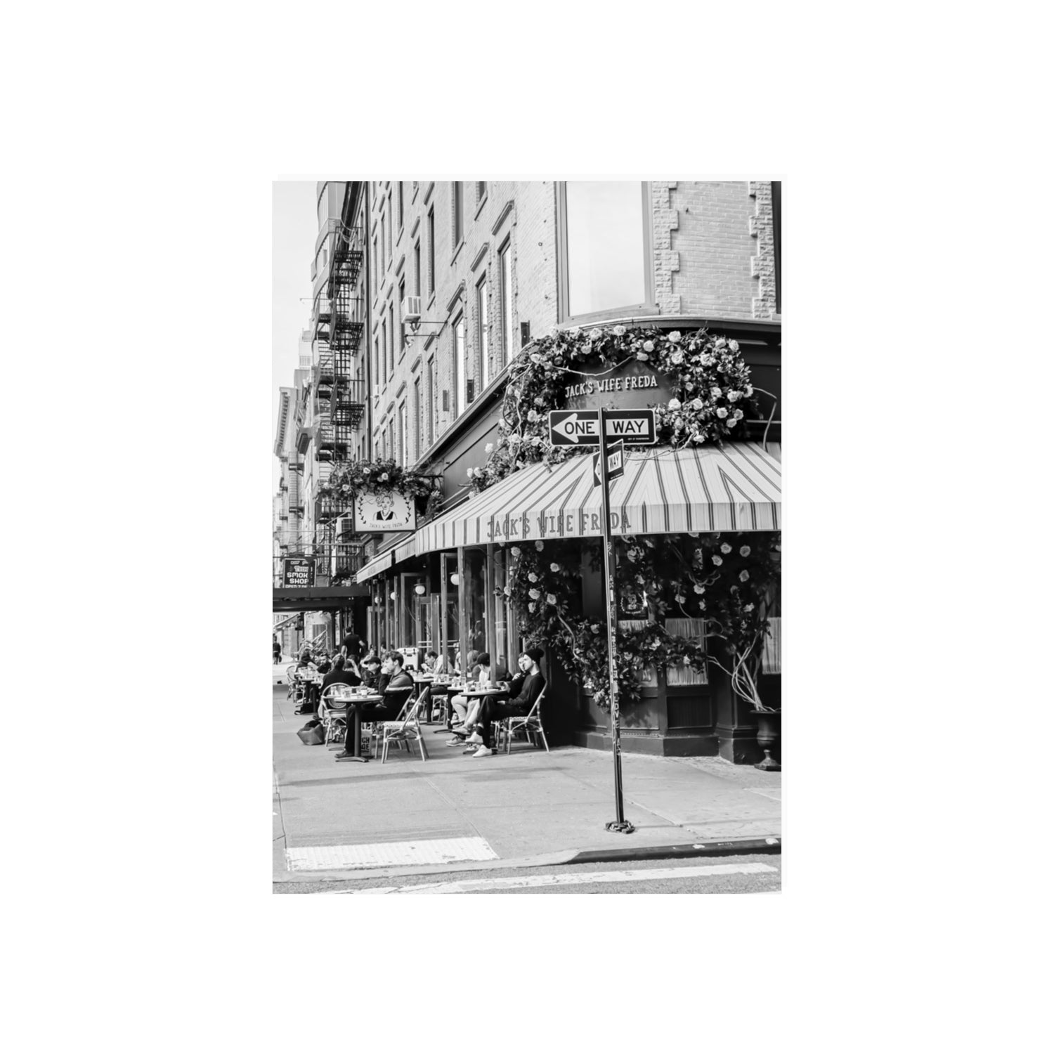 Freda's Feast New York NYC Black & White wall art 70 x 50 cm unframed fine art print