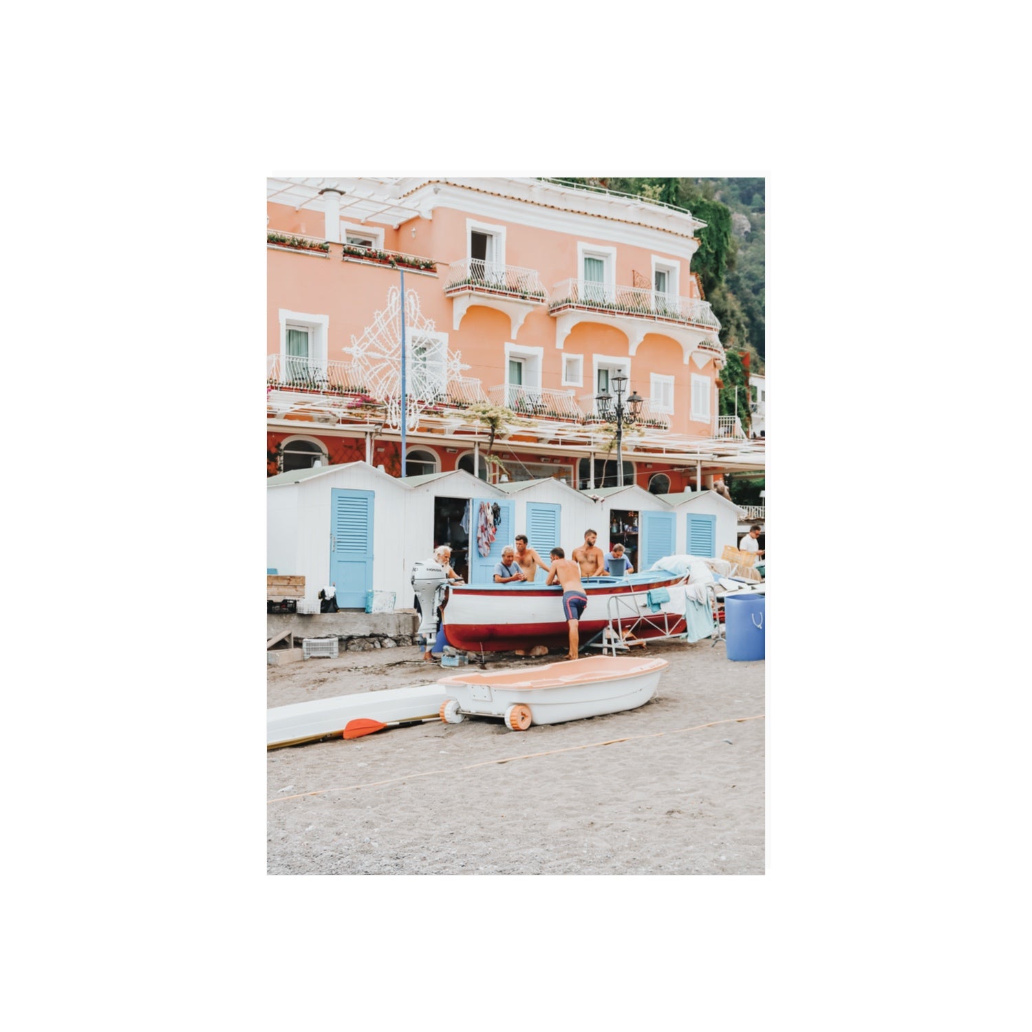 La Riunione della Mattina fine art print, Positano, Italy, 70 x 50 cm, Unframed, Fine Art Print