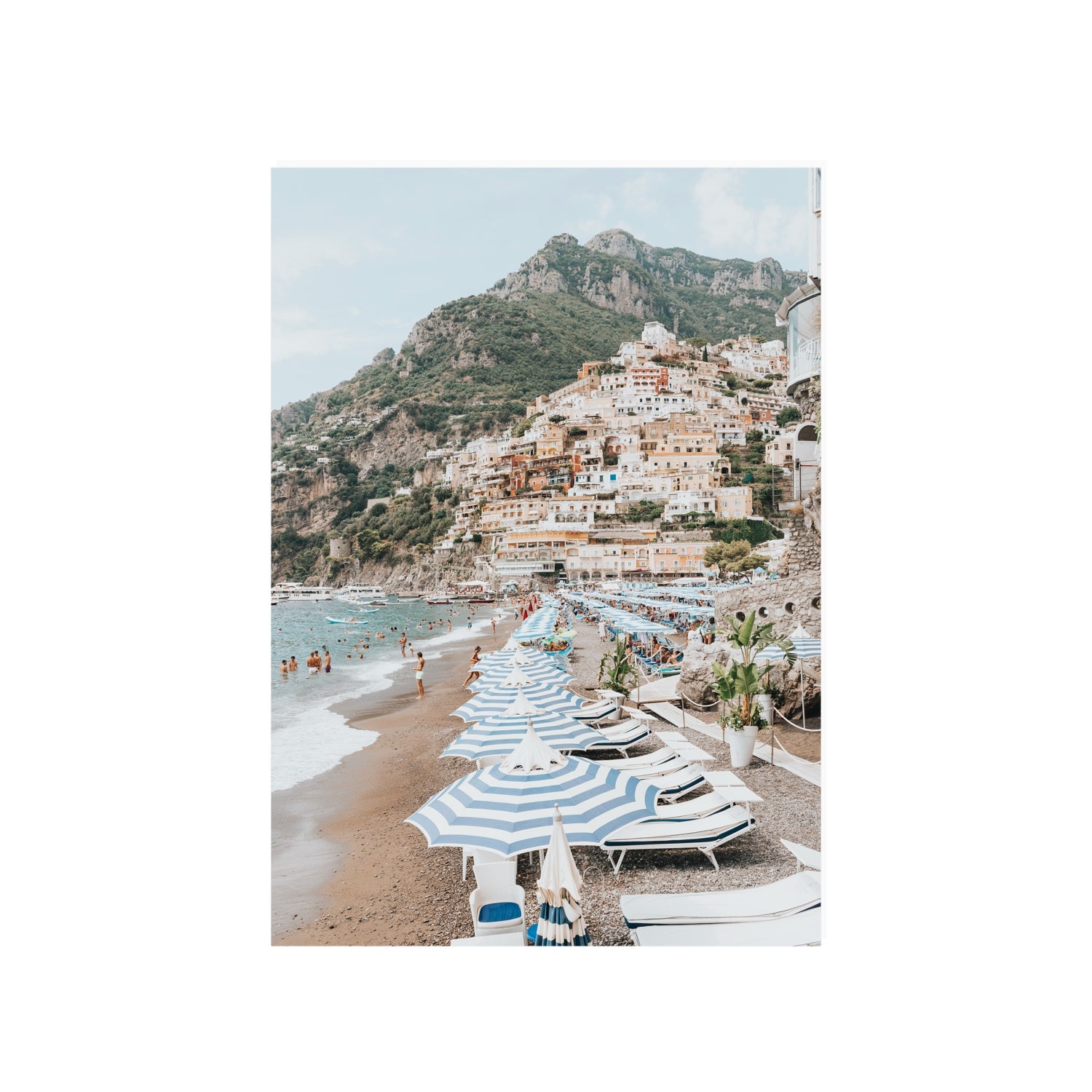 The Cliffside Village Positano Italian decor wall art A1, 84.1 x 59.4 cm unframed fine art print