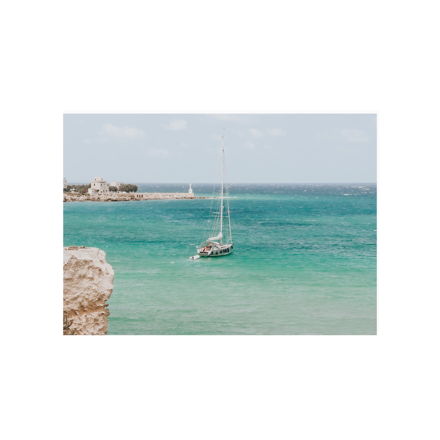 Adriatic Escape Puglia Italian coastal decor wall art A1, 84.1 x 59.4 cm unframed fine art print