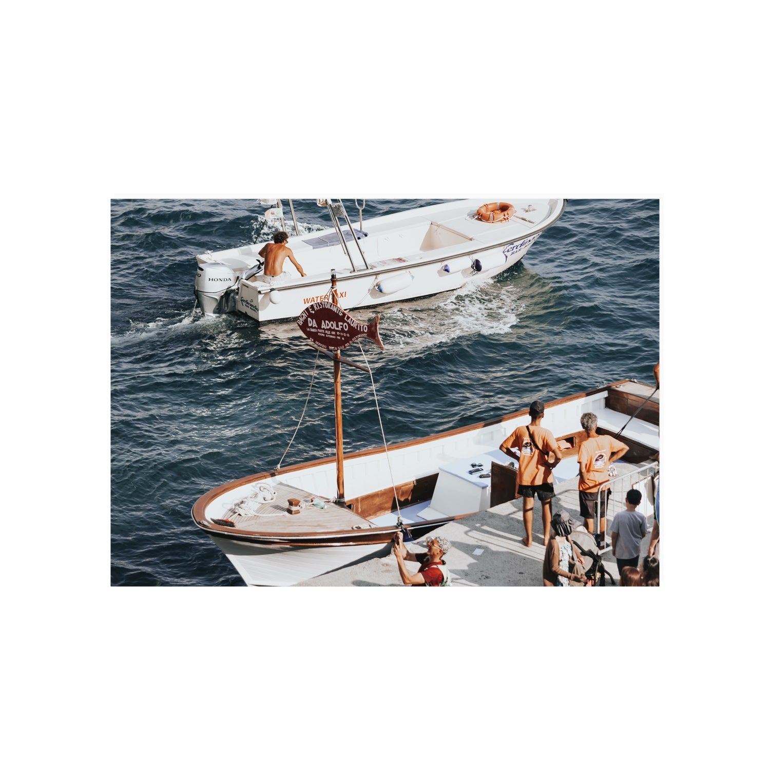 Water Taxi Positano wall art A1, 84.1 x 59.4 cm unframed fine art print
