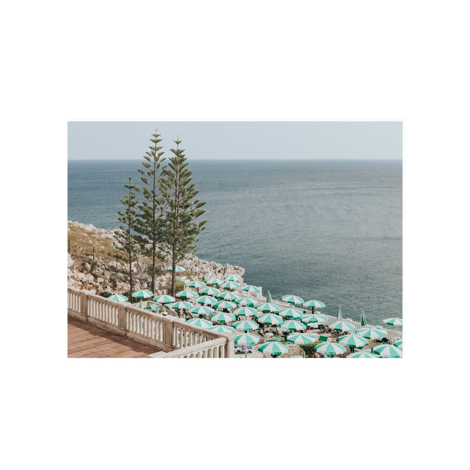 Azure Horizon Puglia beach coastal wall art A1, 84.1 x 59.4 cm unframed fine art print