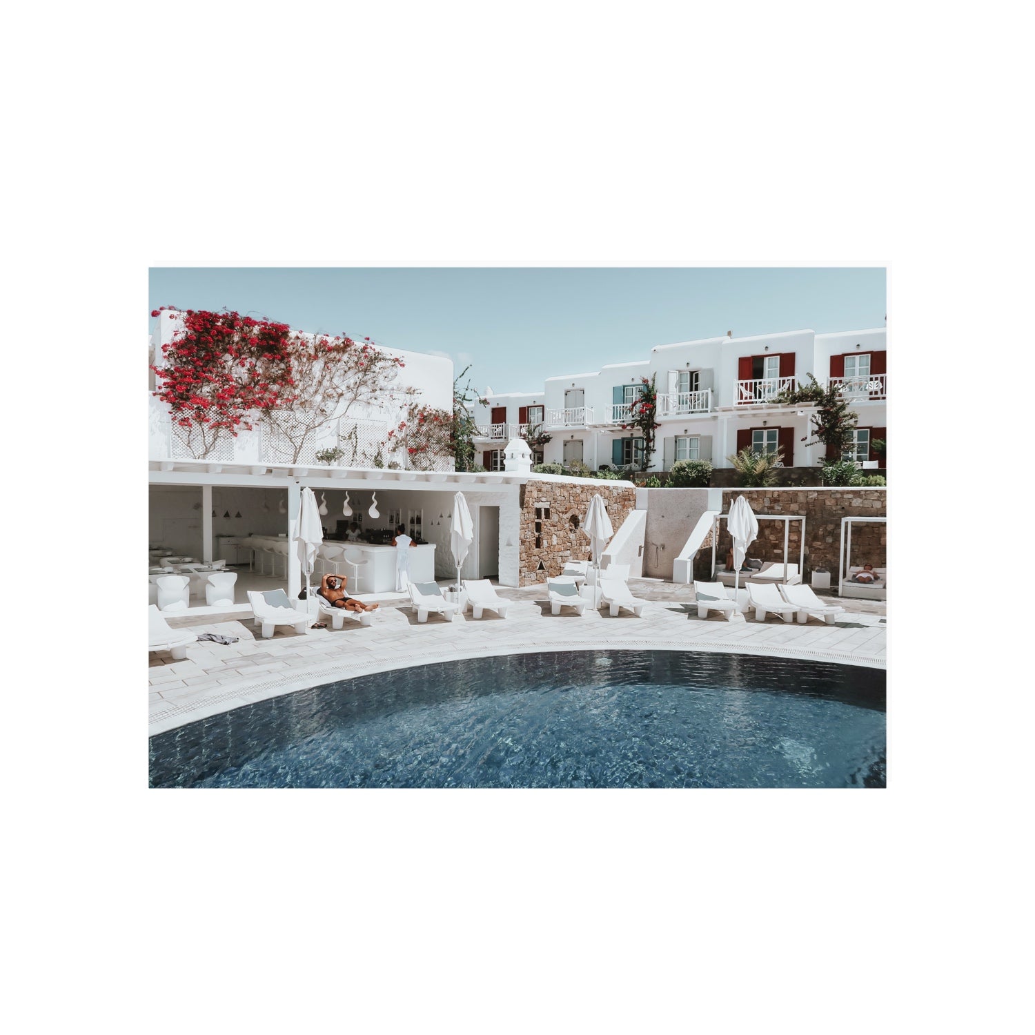 Got The First Lounge Mykonos Greek island wall art A1, 84.1 x 59.4 cm unframed fine art print