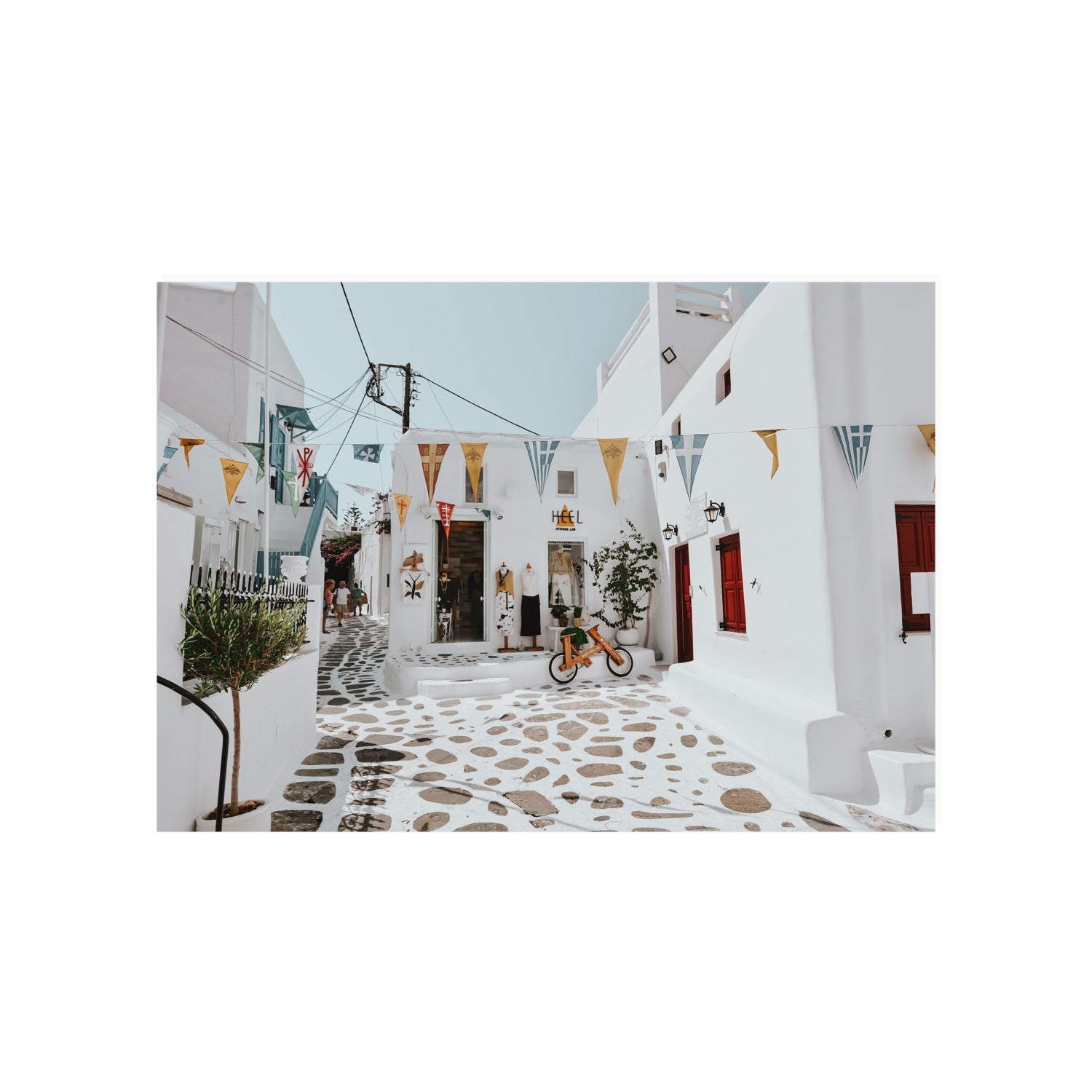 Cruising The Streets Mykonos Greek island wall art A1, 84.1 x 59.4 cm unframed fine art print