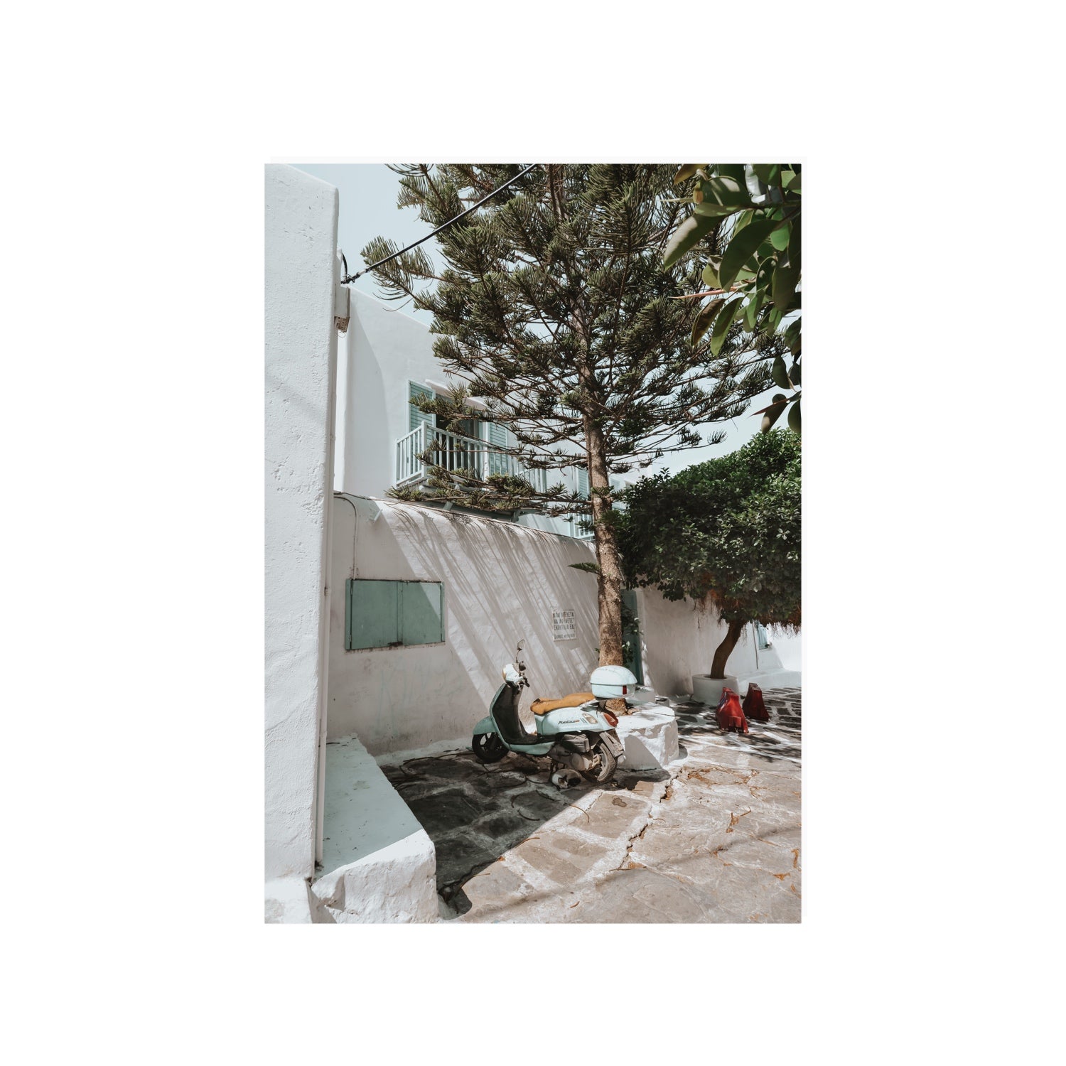 The Getaway Mykonos Mediterranean Greek island art print A1, 84.1 x 59.4 cm unframed fine art print